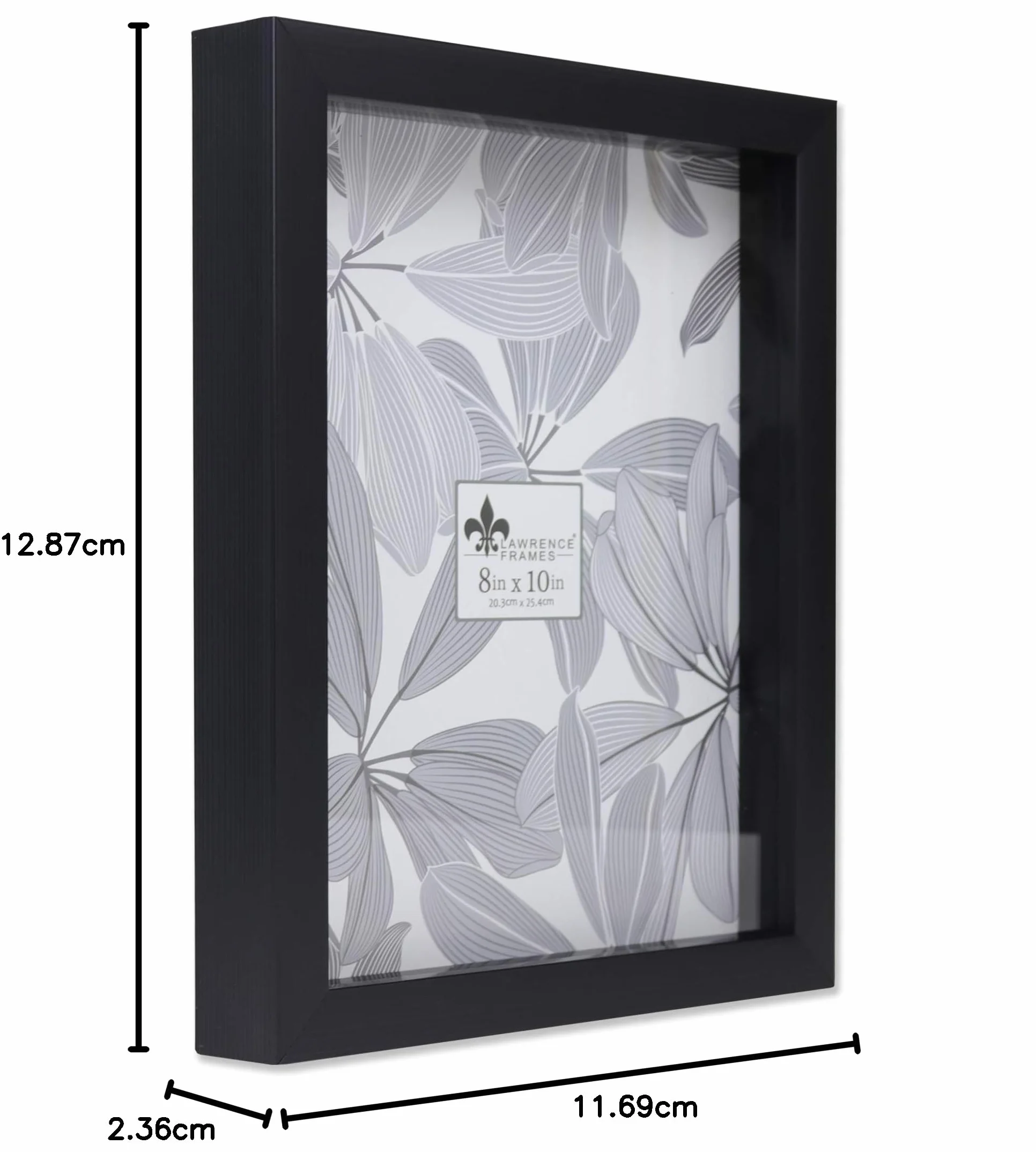Lawrence Ramki Shadow Box Frame Polistyren, Czarny, 8x10
