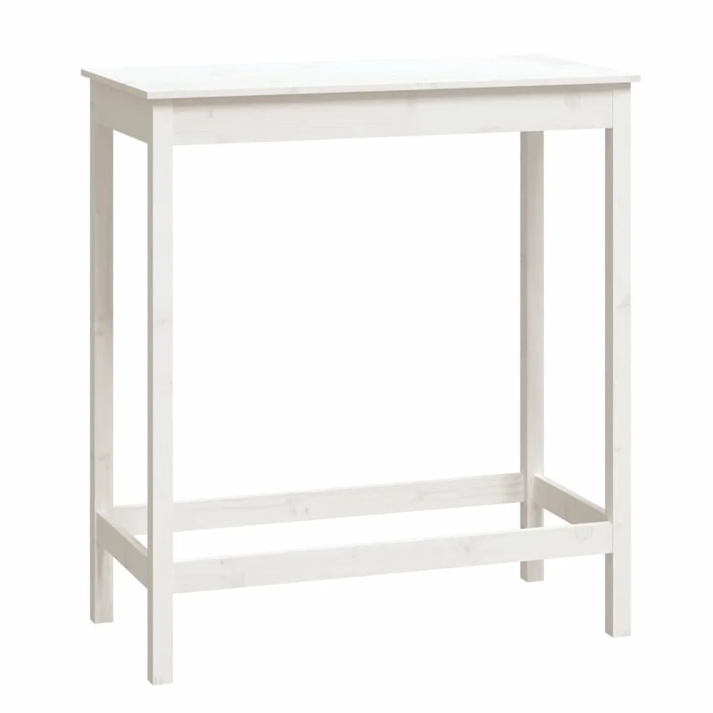 vidaXL Stolik barowy biały 100x50x110 cm lite drewno sosnowe