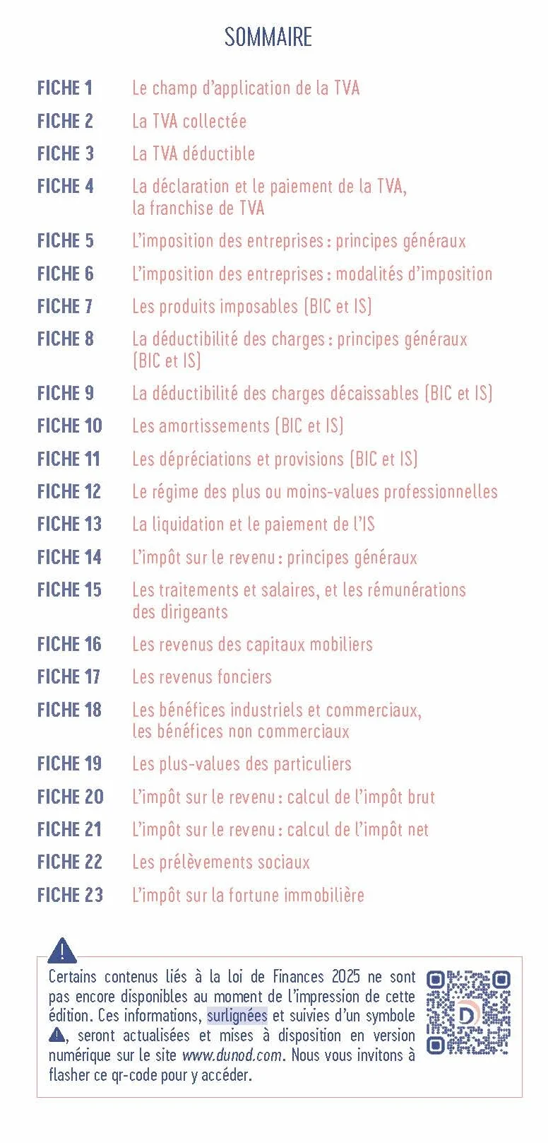 Le petit Fiscal 2025: L'essentiel en bref
