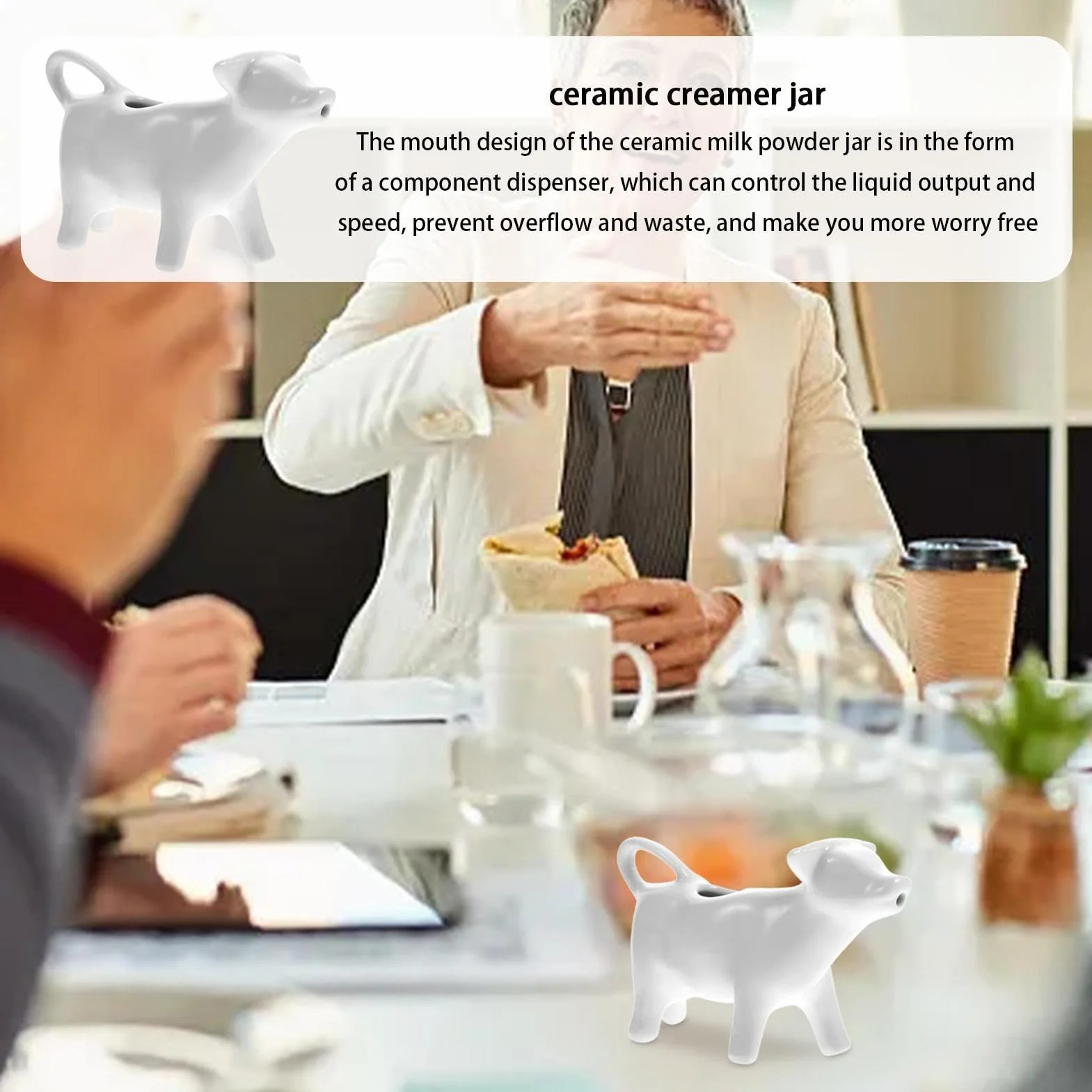 Ceramiczny dzbanek na mleko żaroodporny z kreskówki, pojemnik na syrop, porcelana, krowa