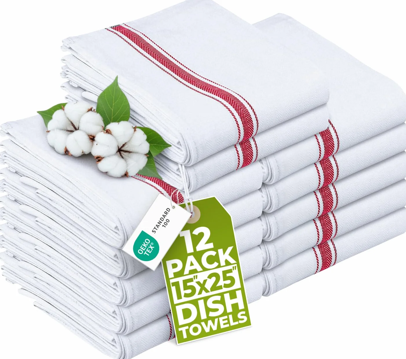 Utopia Towels - Ręczniki do naczyń, 38 x 64 cm, 100% bawełna ring-spun, superchłonne ręczniki kuchenne, zestaw ręczników do suszenia (12 sztuk, niebieskie paski)