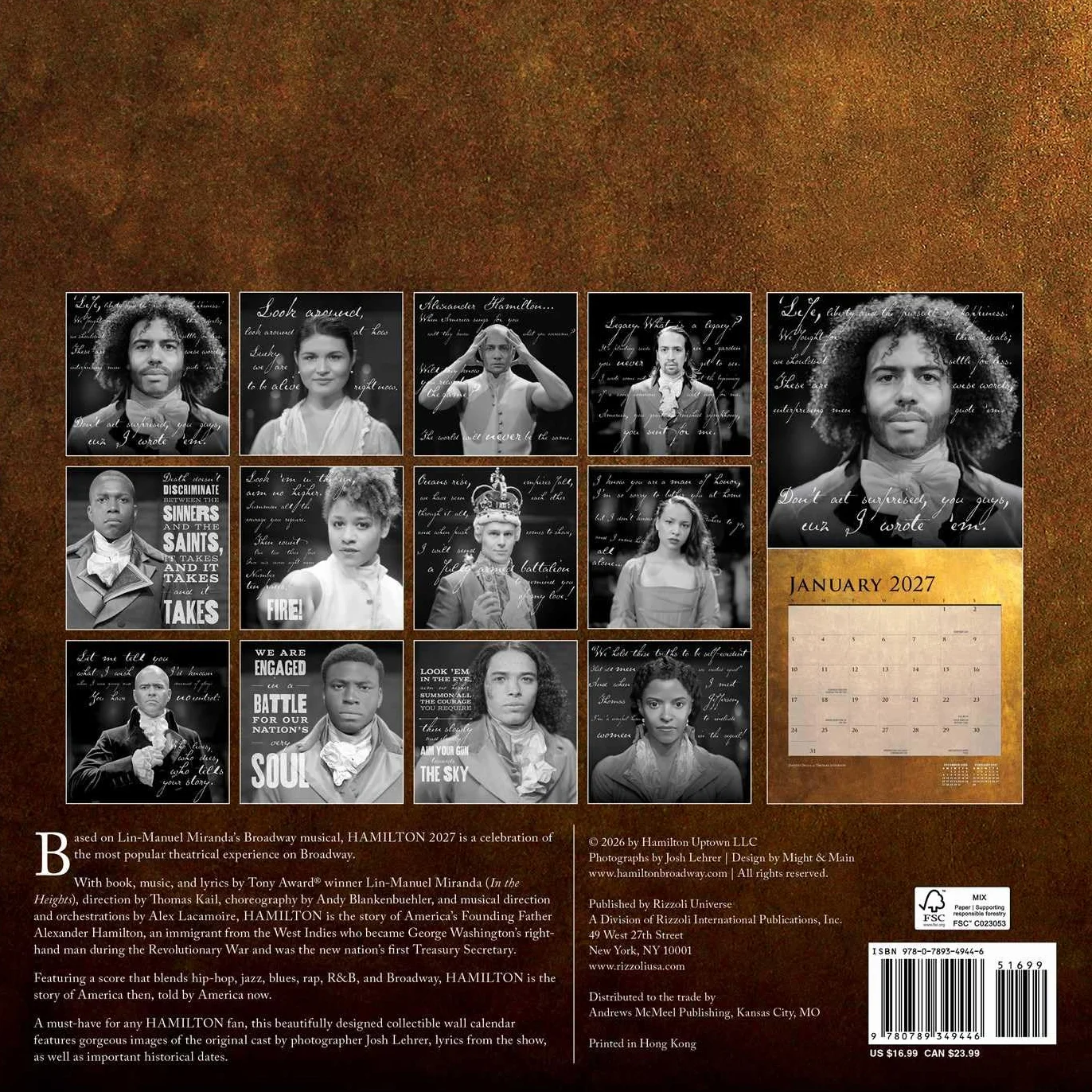 Hamilton: An American Musical - Ein amerikanisches Musical 2027 - Monatskalender: Original Universe-Kalender [Mehrsprachig] [Kalender]