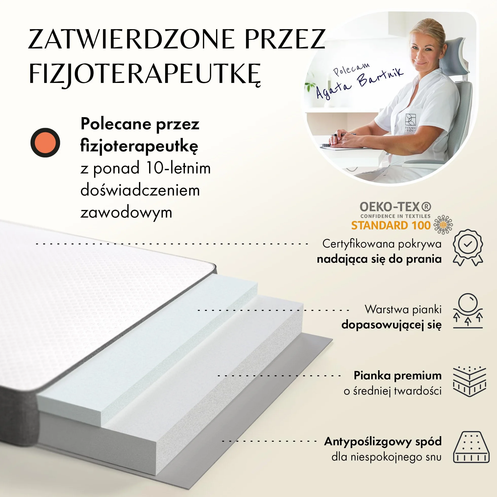 DYNMC rozkładana sofa łóżko dla gości 2- BARDZO DOBRY test - H3 średnio twardy materac składany - składany materac dla gości (Szary/Biały, Jednoosobowy)