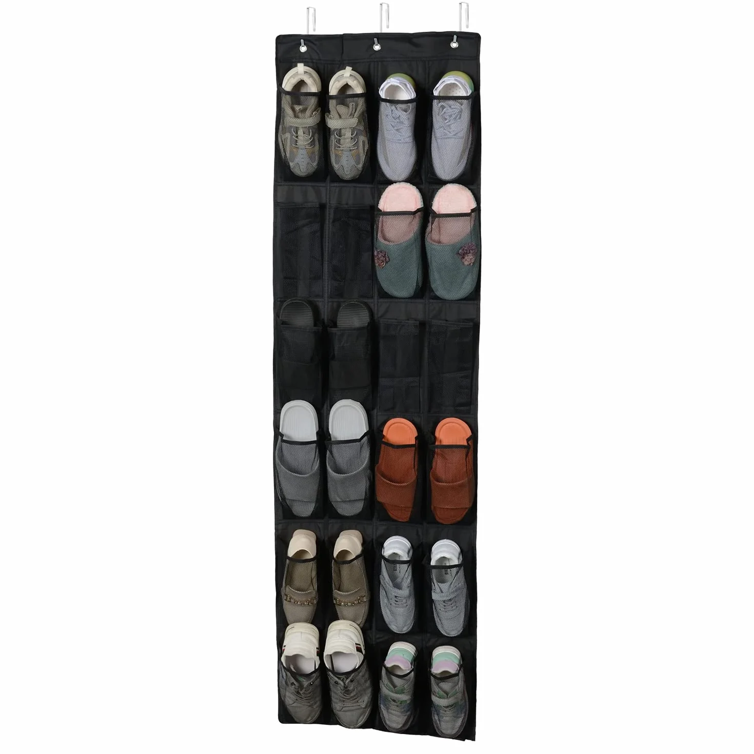 Amazon Basics Organizer na drzwi z 24 kieszeniami, 47 x 6,3 x 165 cm, czarny