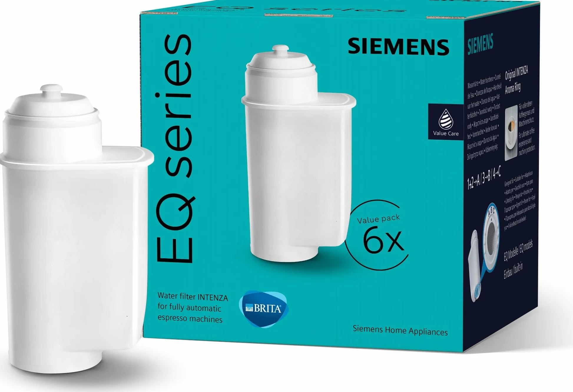 Siemens Brita Intenza Filtry do Wody, Biały, 6 sztuk