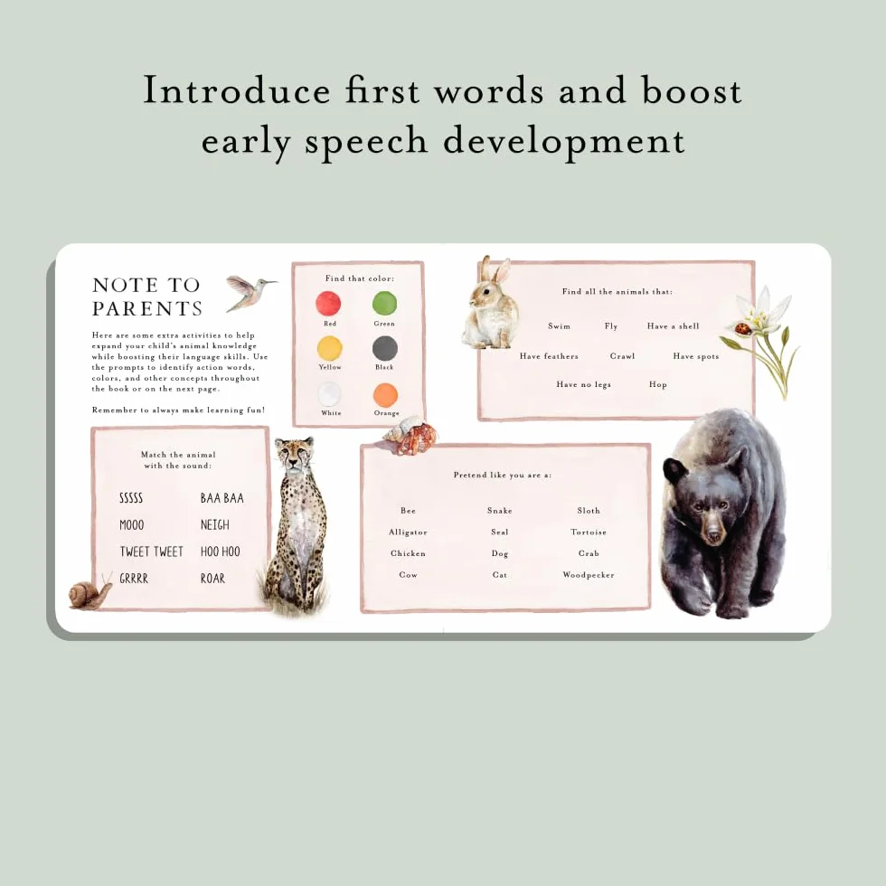 Our Big Book of Animals: A Foundational Language Vocabulary Board Book for Little Animal Lovers: 17