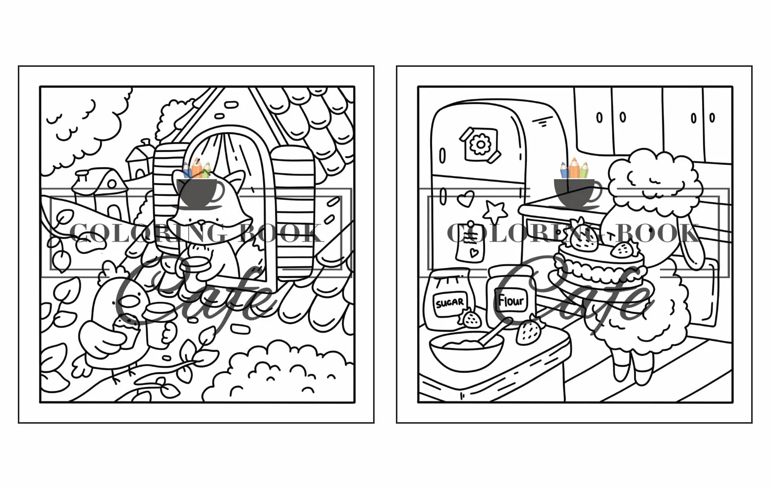 Comfy Life: Cute and Comfy Coloring Book for Adults and Teens Featuring Hygge Scenes with Adorable Animal Characters for Stress Relief and Relaxation