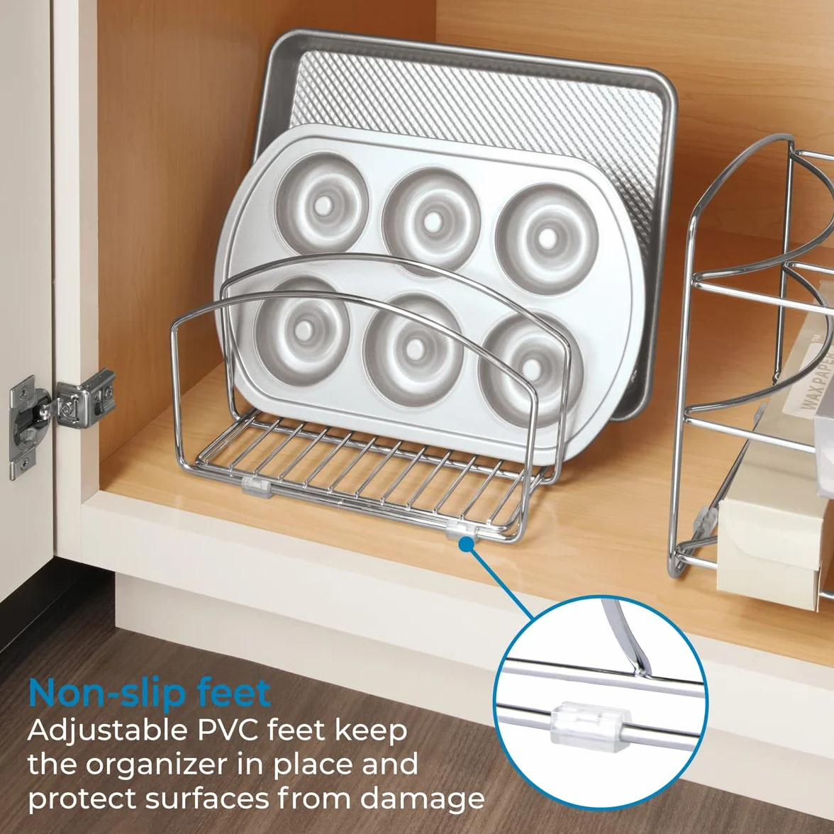 iDesign Classico organizer do naczyń kuchennych chrom stal chromowana 21,3 x 25,2 x 14,1 cm