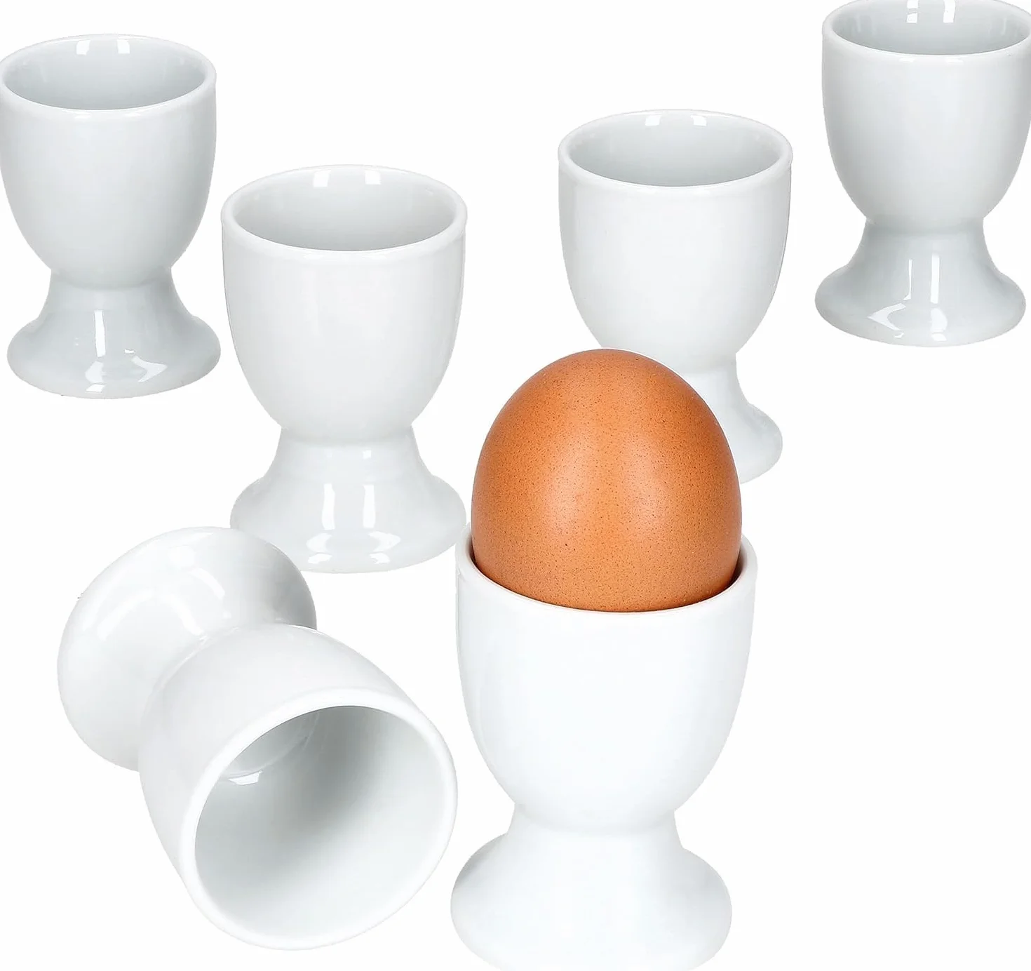 Mujiluxe Zestaw kieliszków do jajek ceramicznych 6 sztuk biały