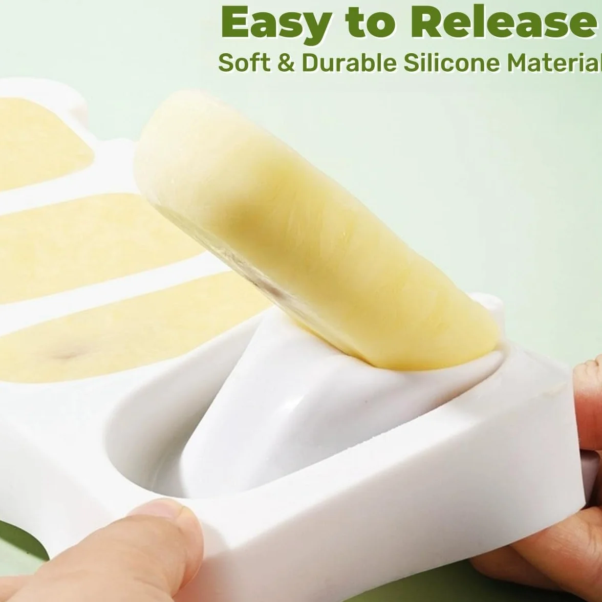 Foremki do lodów na patyku silikonowe 8 foremek Popsicle 100 drewnianych trzonków bez BPA duże