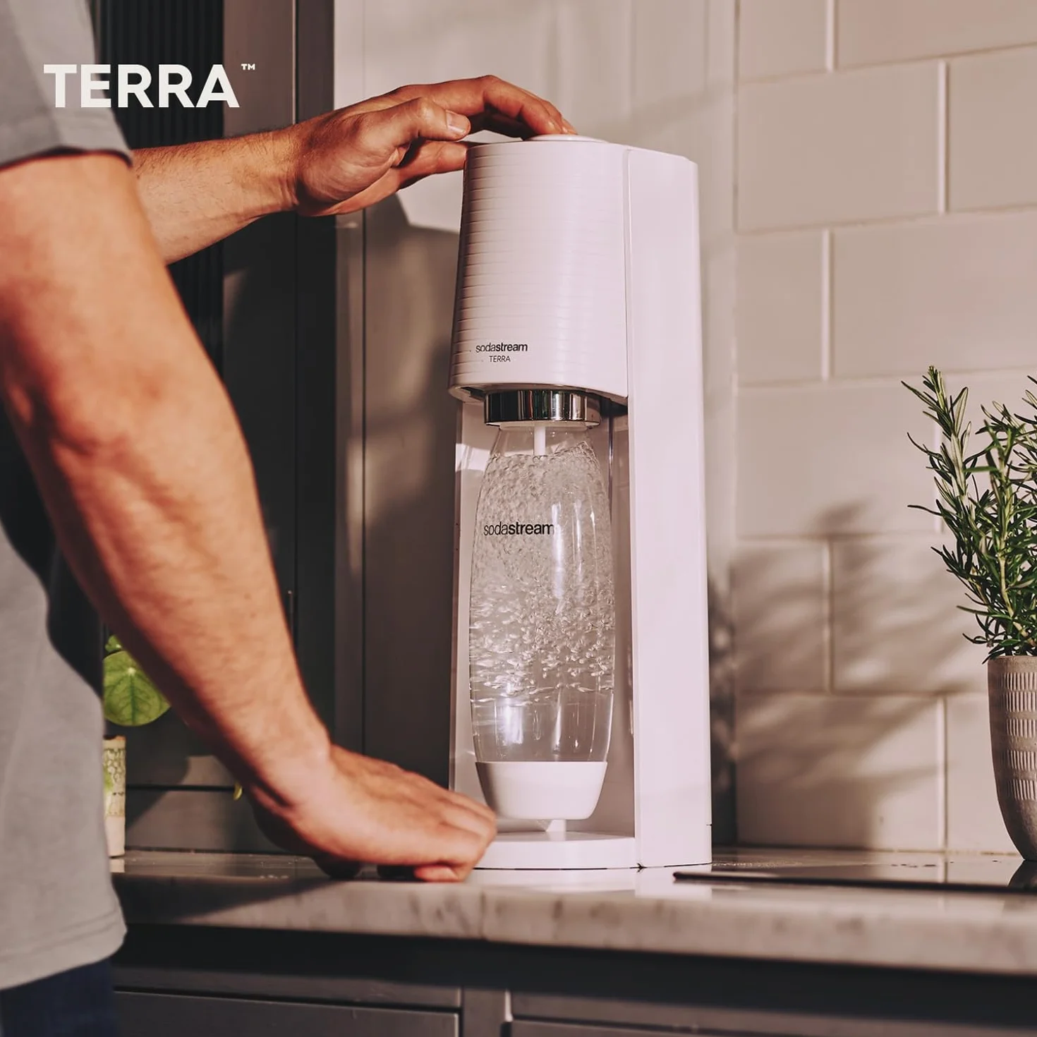sodastream TERRA Promopack Saturator, Biały, 44 cm