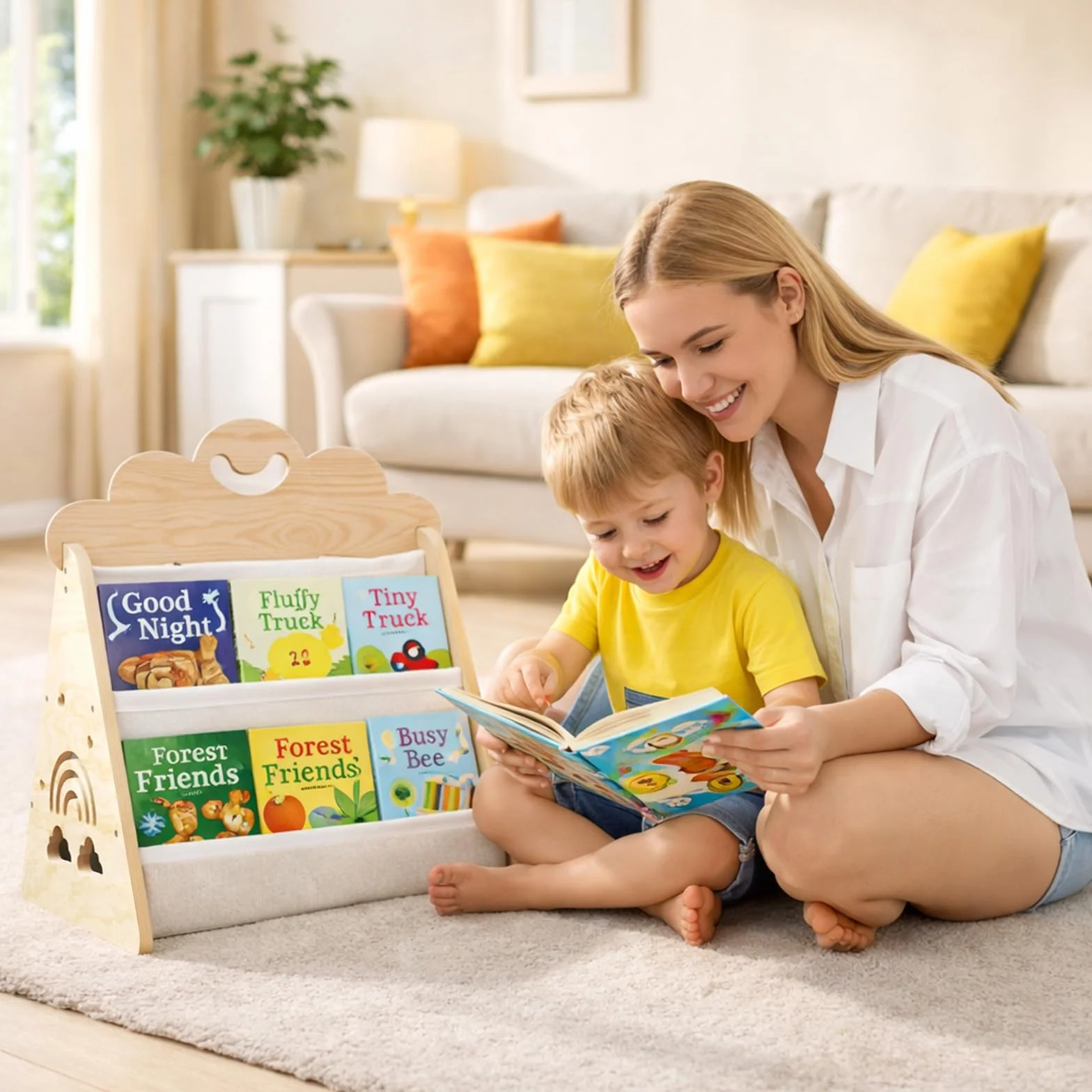 Montessori drewniany regał na książki dla dzieci do pokoju dziecięcego