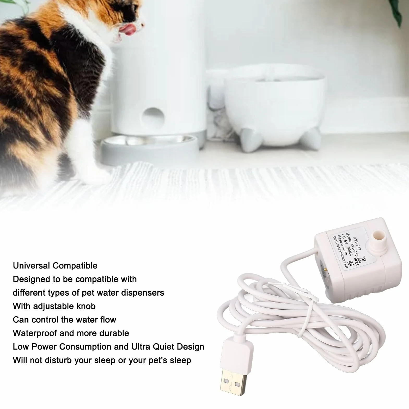 Pompa fontannowa PET USB bezszczotkowa silnik DC do fontanny Bonsai