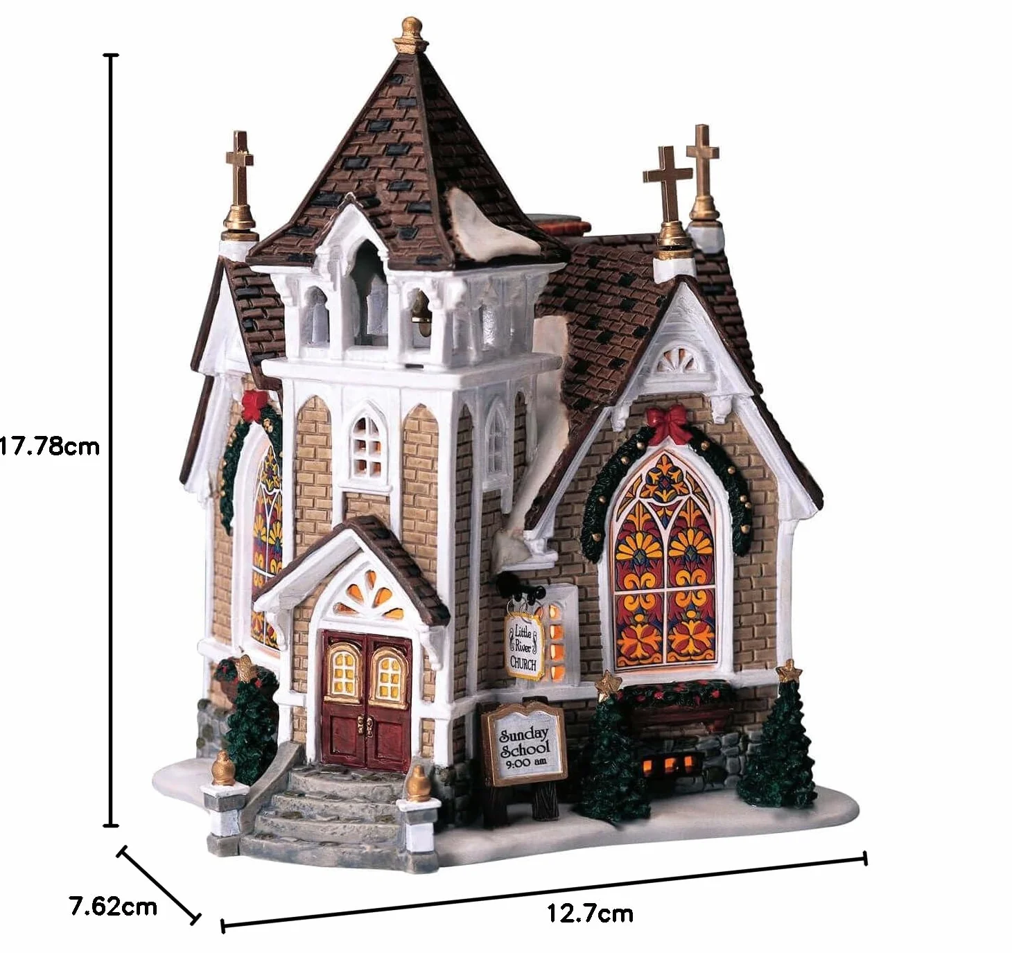 Lemax Christmas Village Little River Church Zasilanie bateryjne LED - 45069