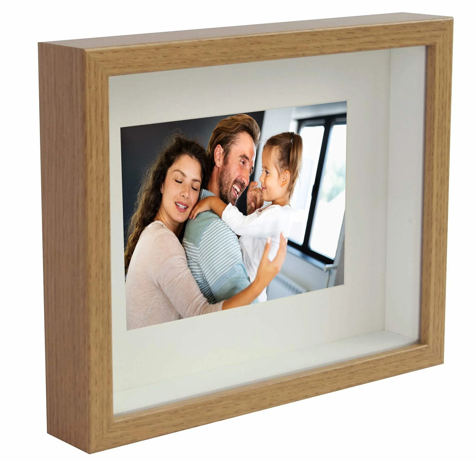 BD ART Pudełko 3D ramka na przedmioty z passe-partout 20 x 25 cm dąb prostokątna głębsza 3 cm