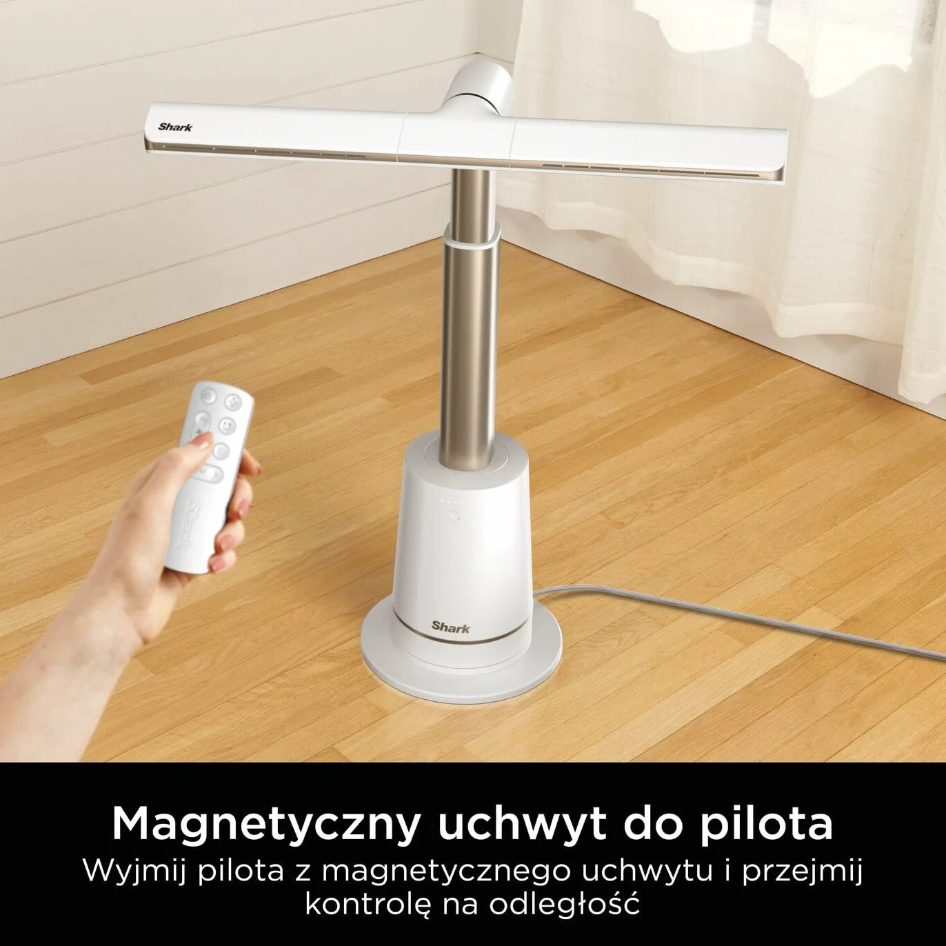Shark TurboBlade bezłopatkowy wentylator wieżowy, szybki i wielokierunkowy, nawiew do 20 m, ciche działanie, 10 prędkości, obrotowy, oscylacja 180°, pilot, timer, łatwe czyszczenie, Gołębi TF200SEUWH