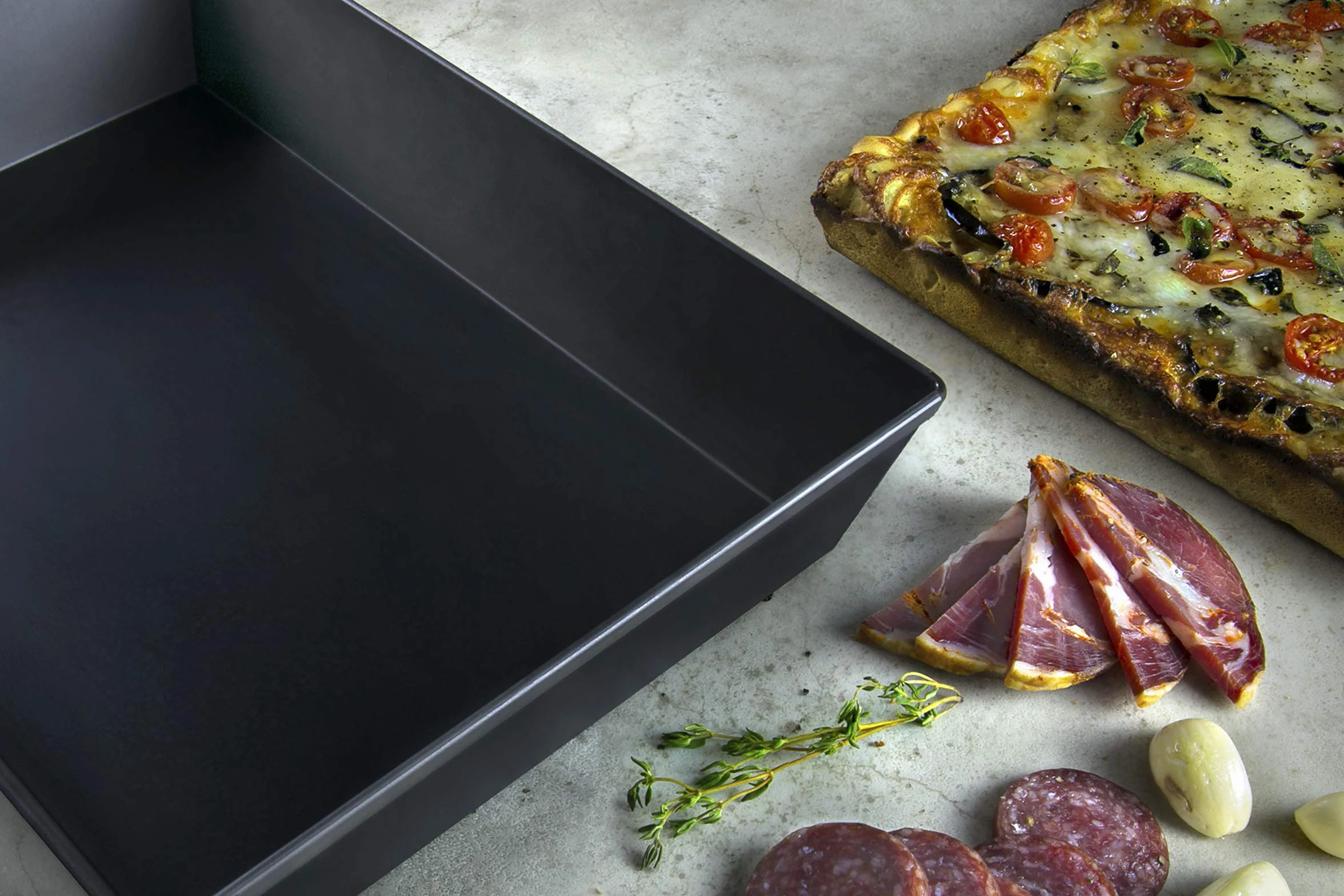 LloydPans Patelnia do pizzy Detroit Style, aluminiowa, 35,56 x 25,4 x 6,35 cm