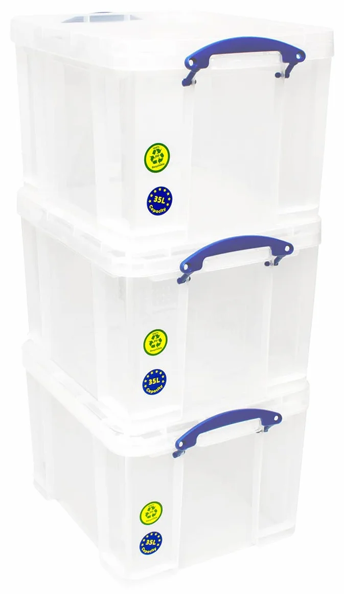 Really Useful 335CCB Plastikowe Pudło na Dokumenty, Przezroczysty, 35 L