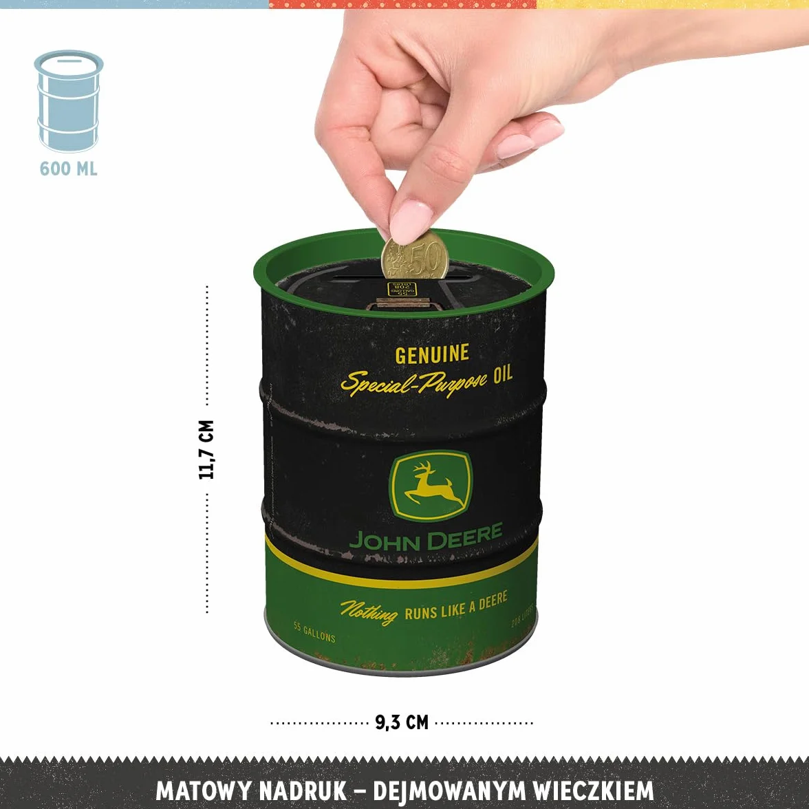 John Deere Nostalgic-Art Retro Skarbonka Metalowa 600 ml Vintage