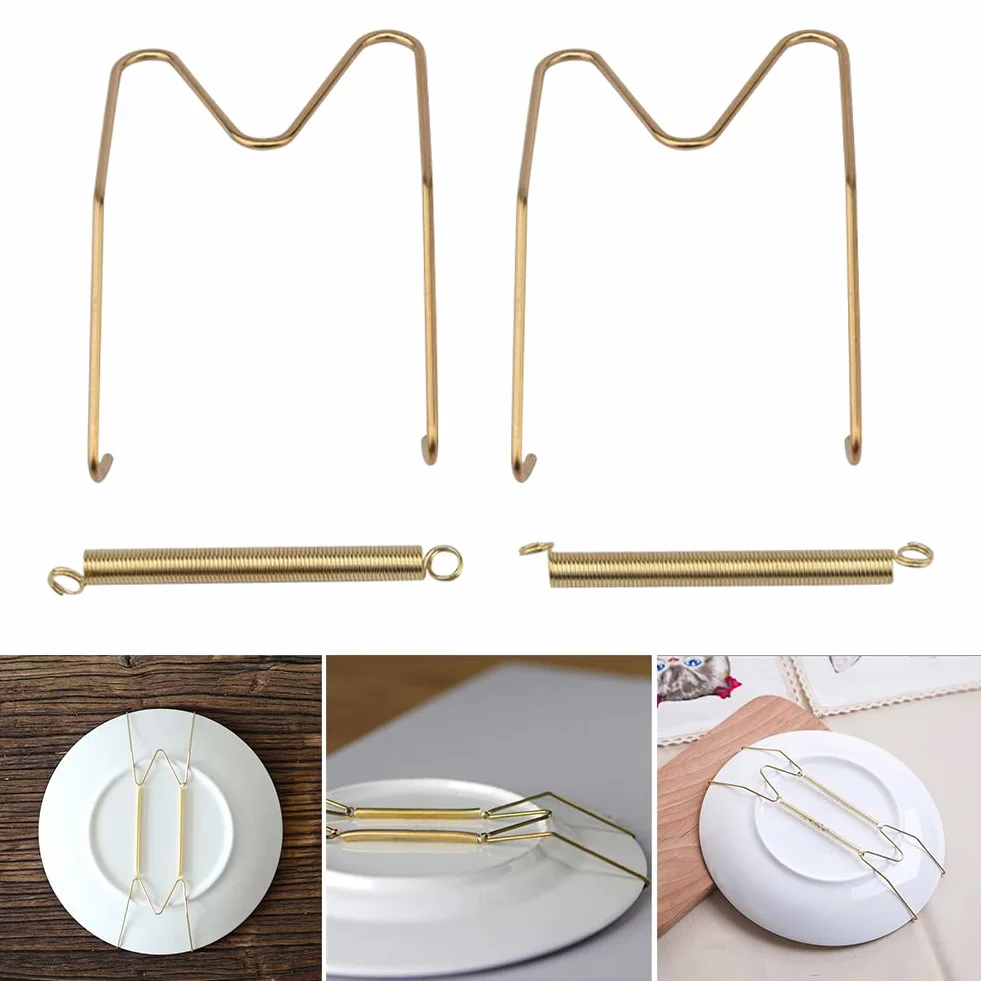 Kisbeibi Zestaw 2 niewidocznych haczyków ściennych na talerze (20,5 - 40 cm (35,6 cm)