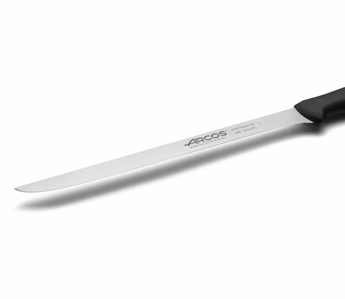 Arcos 145600 Menorka nóż do krojenia szynka, ostrze nitrm stal nierdzewna 240 mm (9,45 cala), uchwyt polipropylenowy czarny