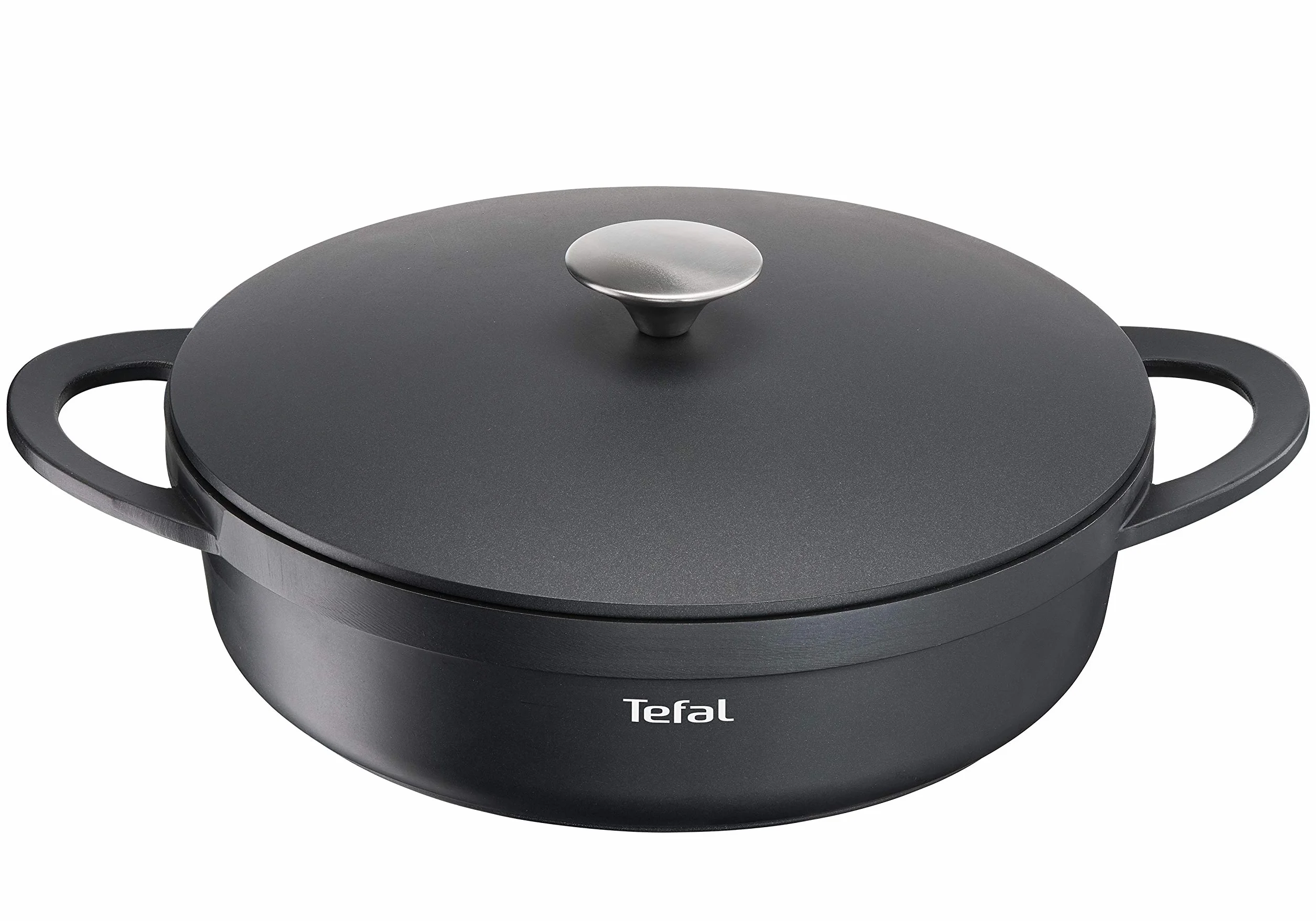 TEFAL Trattoria Brytfanna z pokrywą 28cm, odlew aluminiowy, powłoka Titanium Extra, do indukcji, czarny