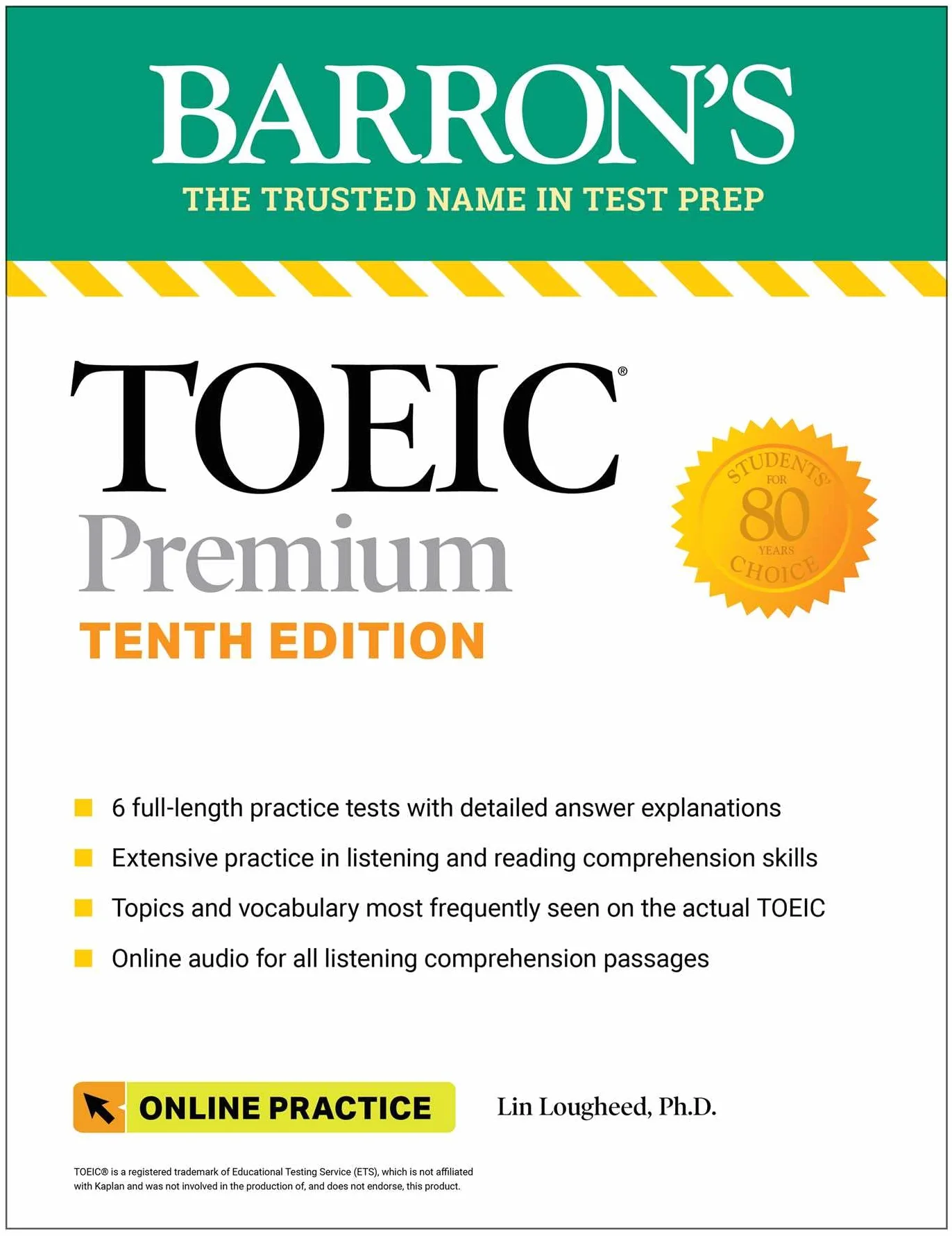 Toeic Premium: 6 Practice Tests + Online Audio, Tenth Edition