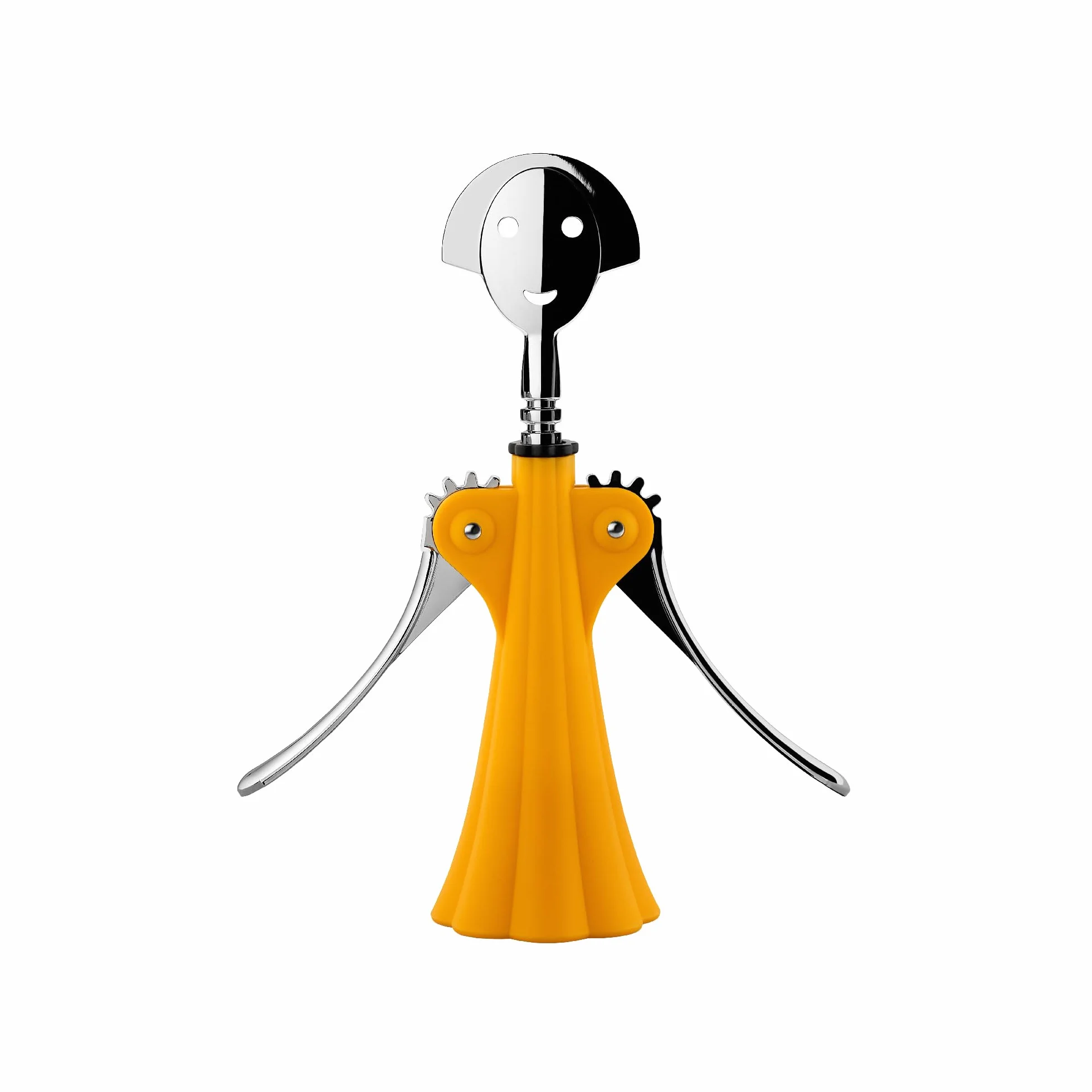 Alessi Anna G. AM01 DY korkociąg designerski z żywicy termoplastycznej chromowany zamak żółty