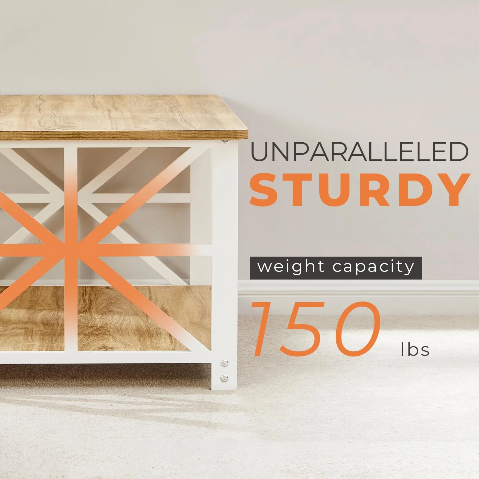 GreenForest Okrągły Narożny Stolik 100 cm z Półką, 2-poziomowa Rama X, Nowoczesny Design
