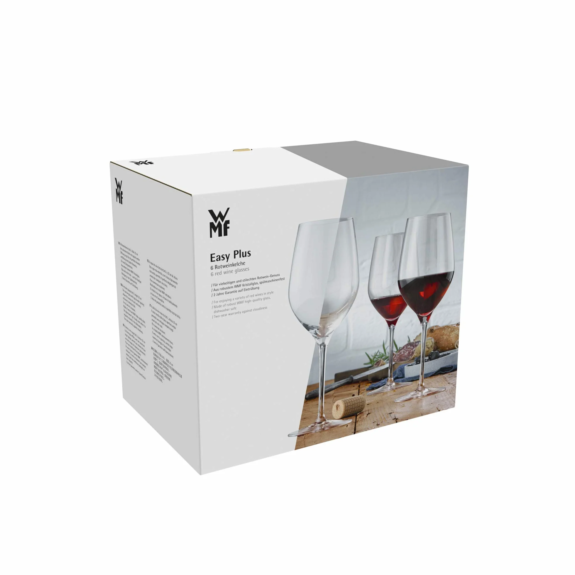 WMF Easy Plus 6-częściowy zestaw kieliszków do czerwonego wina 450 ml szkło kryształowe