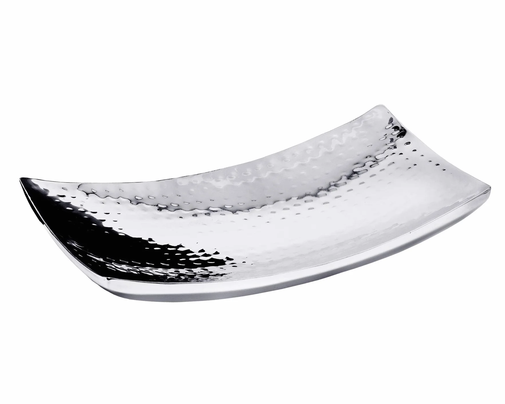 EDZARD Miska Dallas (30 x 18 cm) prostokątna, młotkowana stal nierdzewna, polerowana na wysoki połysk, miska dekoracyjna, miska na owoce