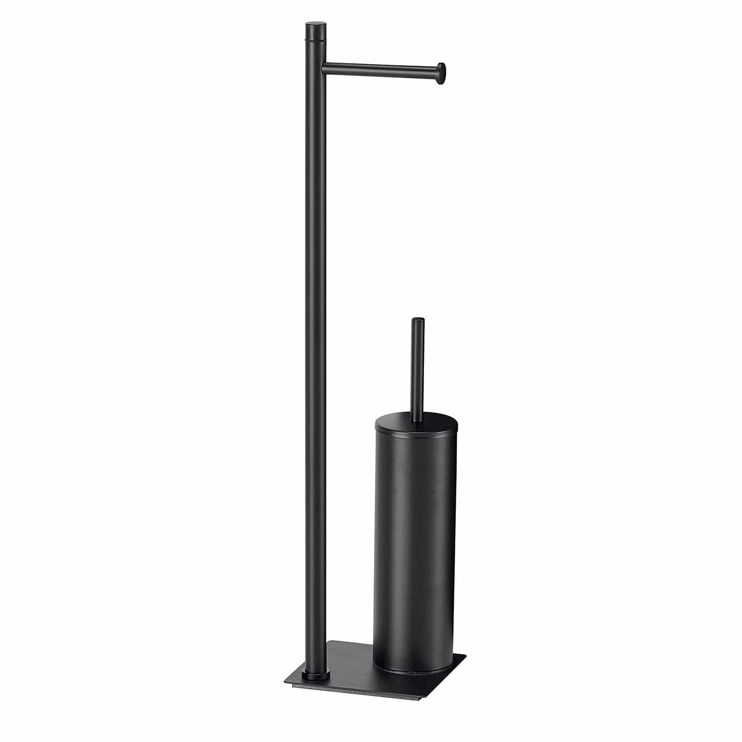 Gedy G-Seul Kolumna Drzwi Rolka + Szczotka Łazienka Czarny 62,8x14x14 cm Zestaw WC Stal Nierdzewna Cromall 4mm
