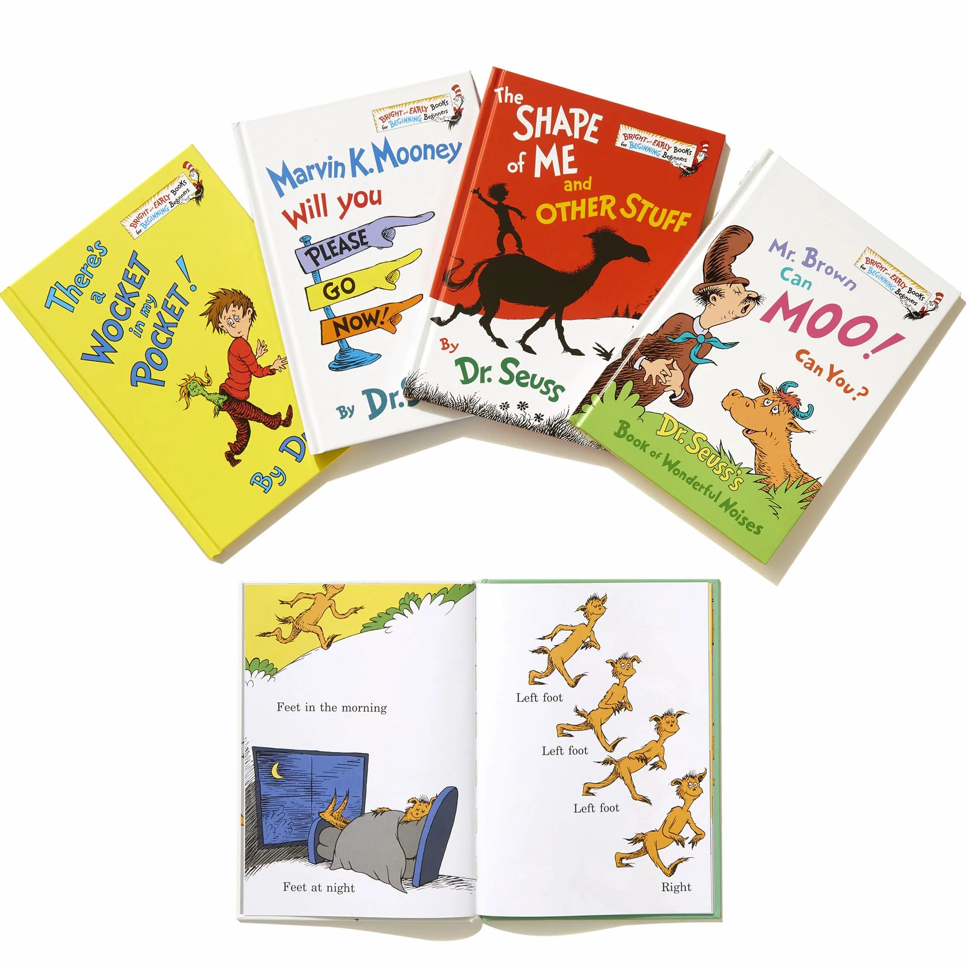Dr. Seuss Bright & Early Book Boxed Set Collection: The Foot Book; Marvin K. Mooney Will You Please Go Now!; Mr. Brown Can Moo! Can You?, The Shape of ... Other Stuff; There's a Wocket in My Pocket!
