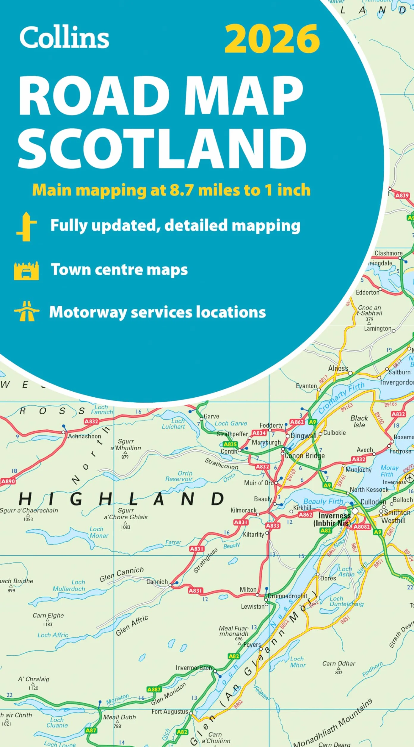 2026 Collins Road Map of Scotland: Folded Road Map