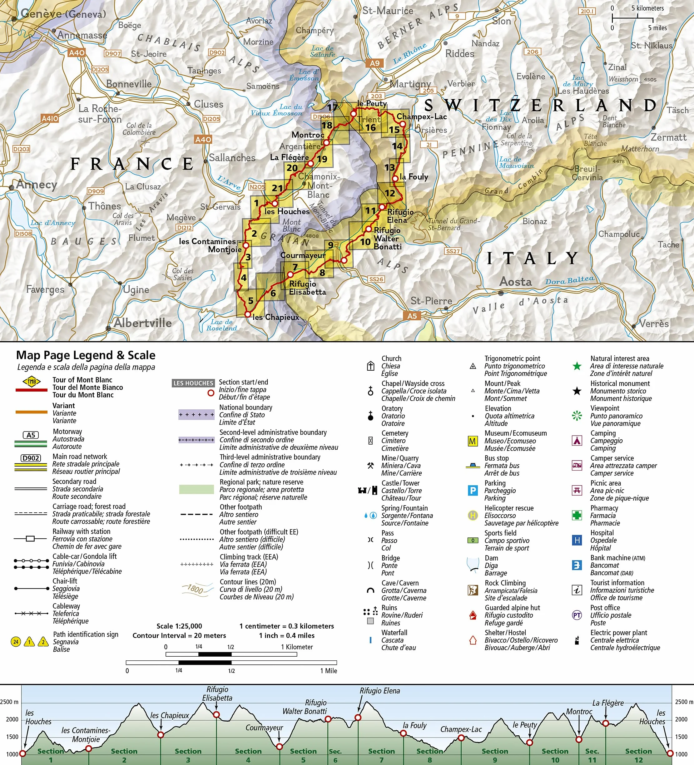 Tour de Mont Blanc: Trails Illustrated: 4010
