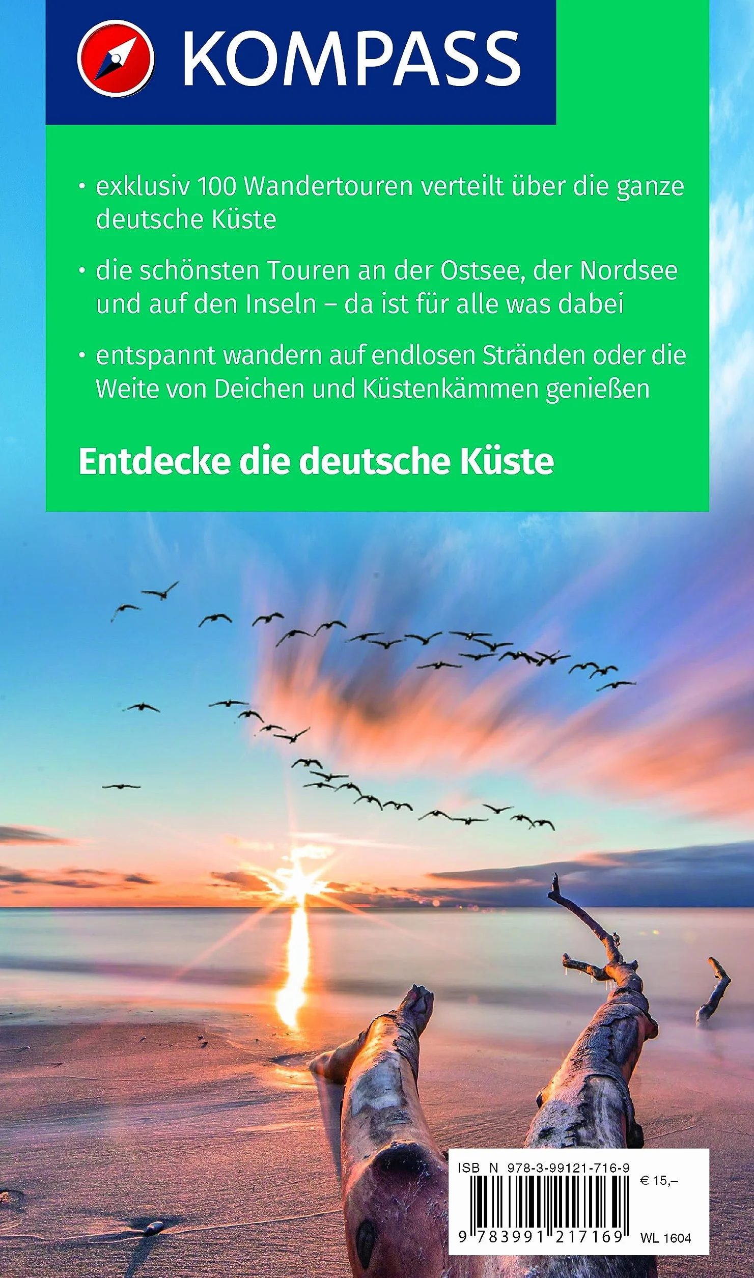 KOMPASS Wanderlust Deutsche Küste: 100 Traumpfade für Flachlandentdecker und Küstenwanderer, GPX-Daten zum Download: 1604
