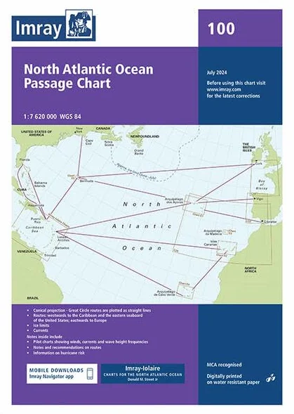 Chart 100 North Atlantic Ocean Passage Chart: Passage Chart