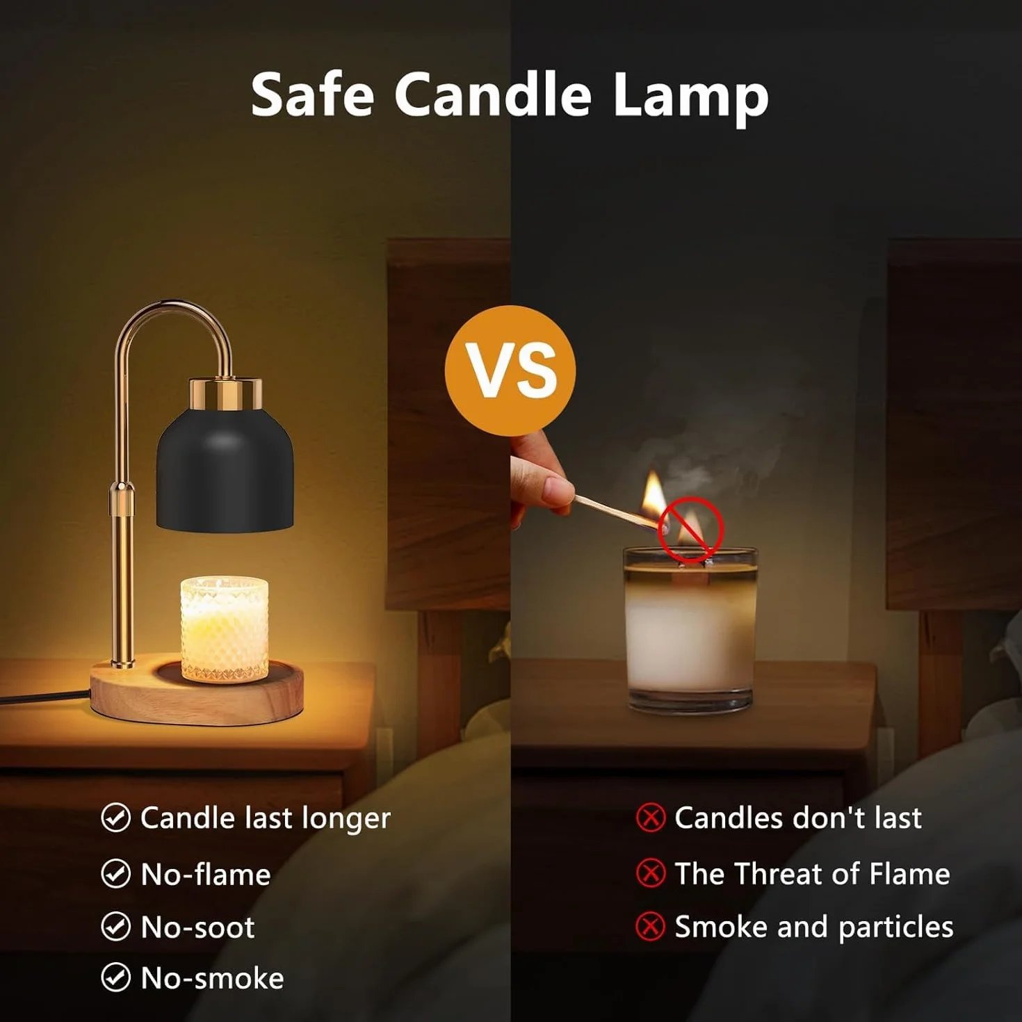 Podgrzewacz do świec z timerem i regulatorem, lampa grzewcza do świec, świeca Warmer Lamp - regulowana wysokość, 4 poziomy światła (prezent dla niego/niej)