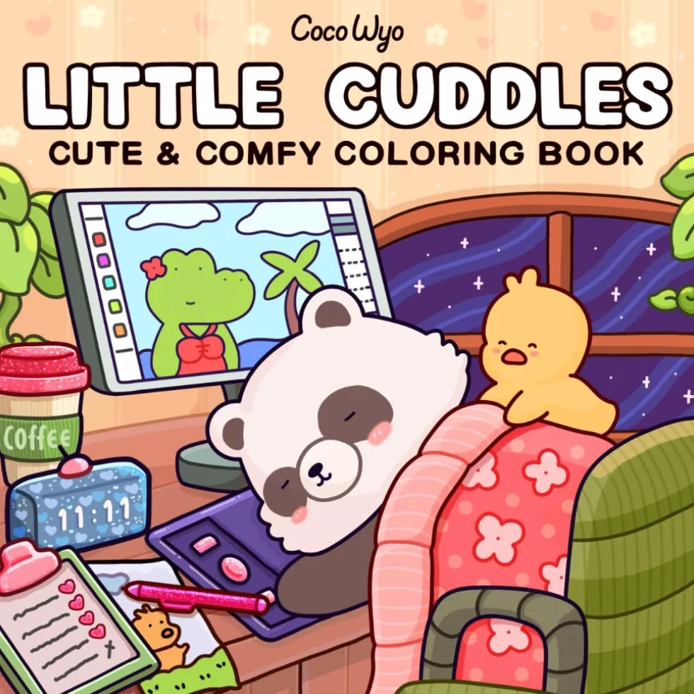 Little Cuddles: Coloring Book for Adults and Teens Featuring Cute Animal Friends for Relaxation