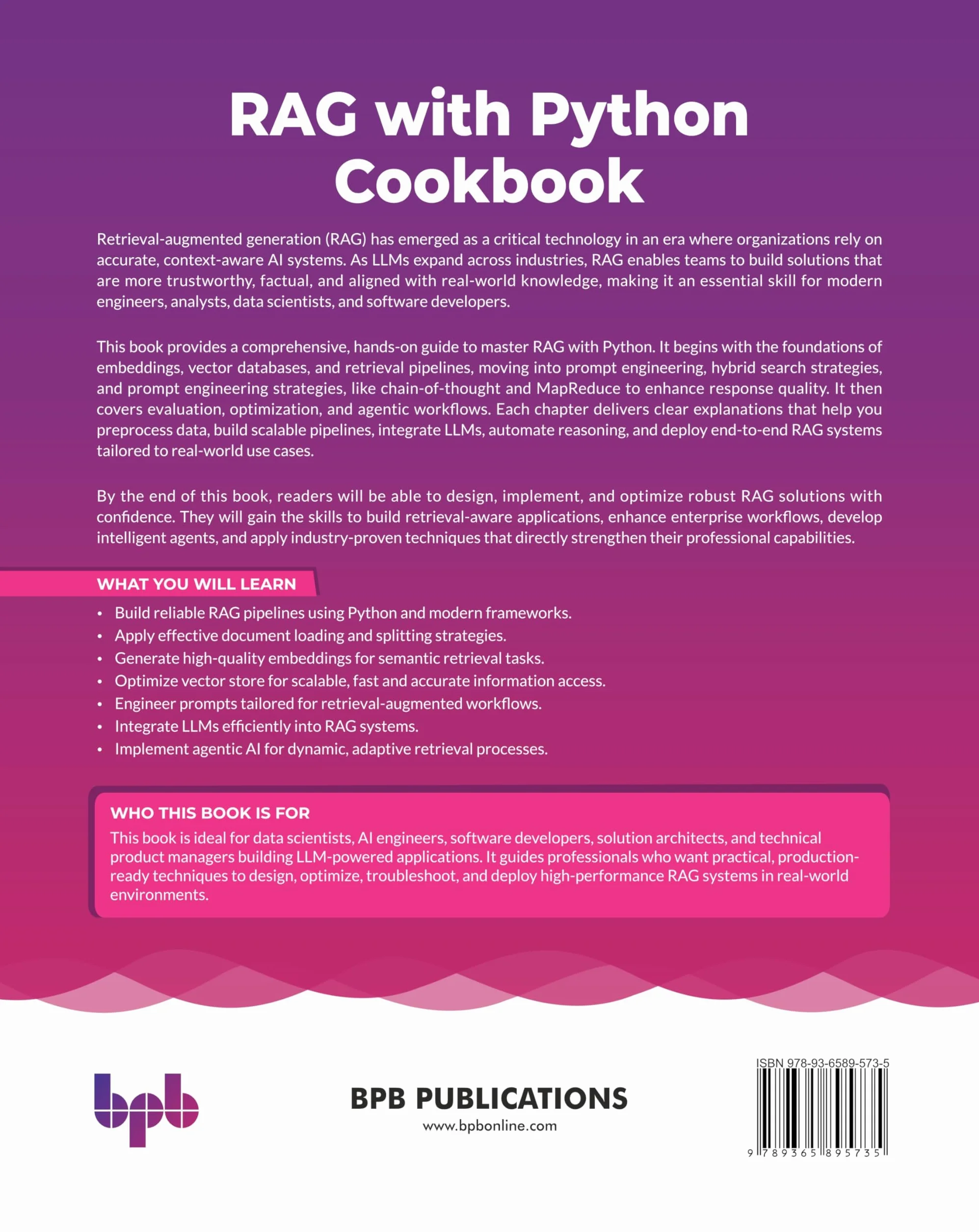 RAG with Python Cookbook: Learn principles of RAG with LLM and agentic AI, with 120+ recipes (English Edition)