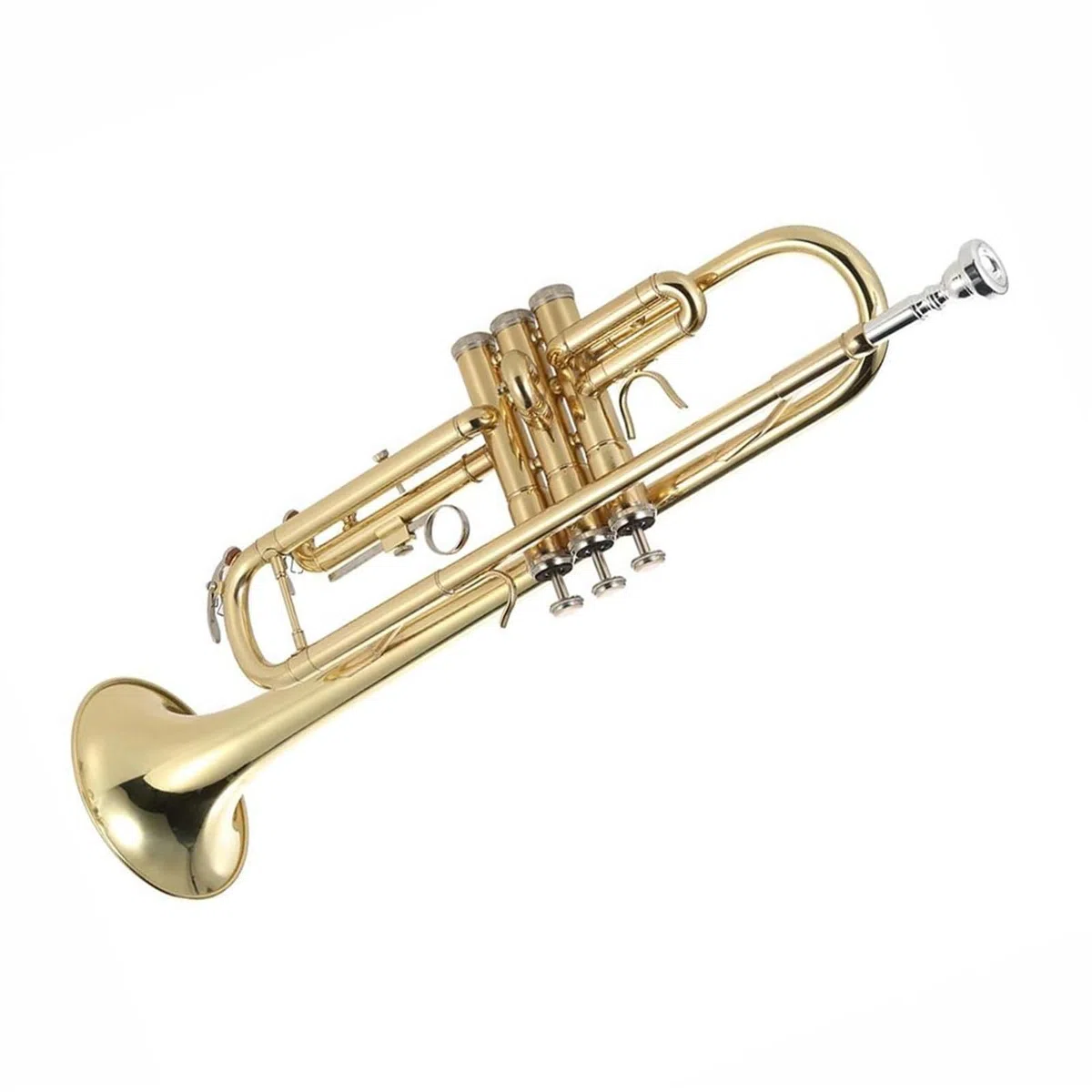 Standard Trąbka Trąbka Bb Płaski Mosiądz Złoty Malowany Wykwintny Trwały Instrument Muzyczny Instrumenty Mosiężne
