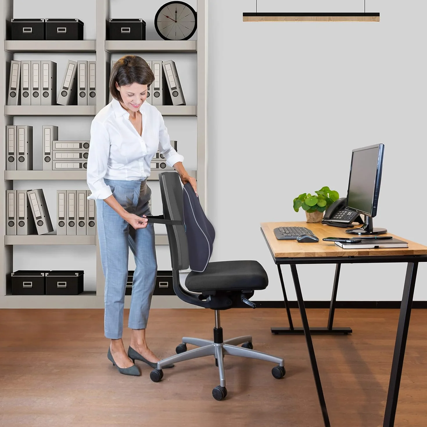 Bonmedico Ergonomic Memory Foam Cuscino Lombare per Sedia da Ufficio, Nero