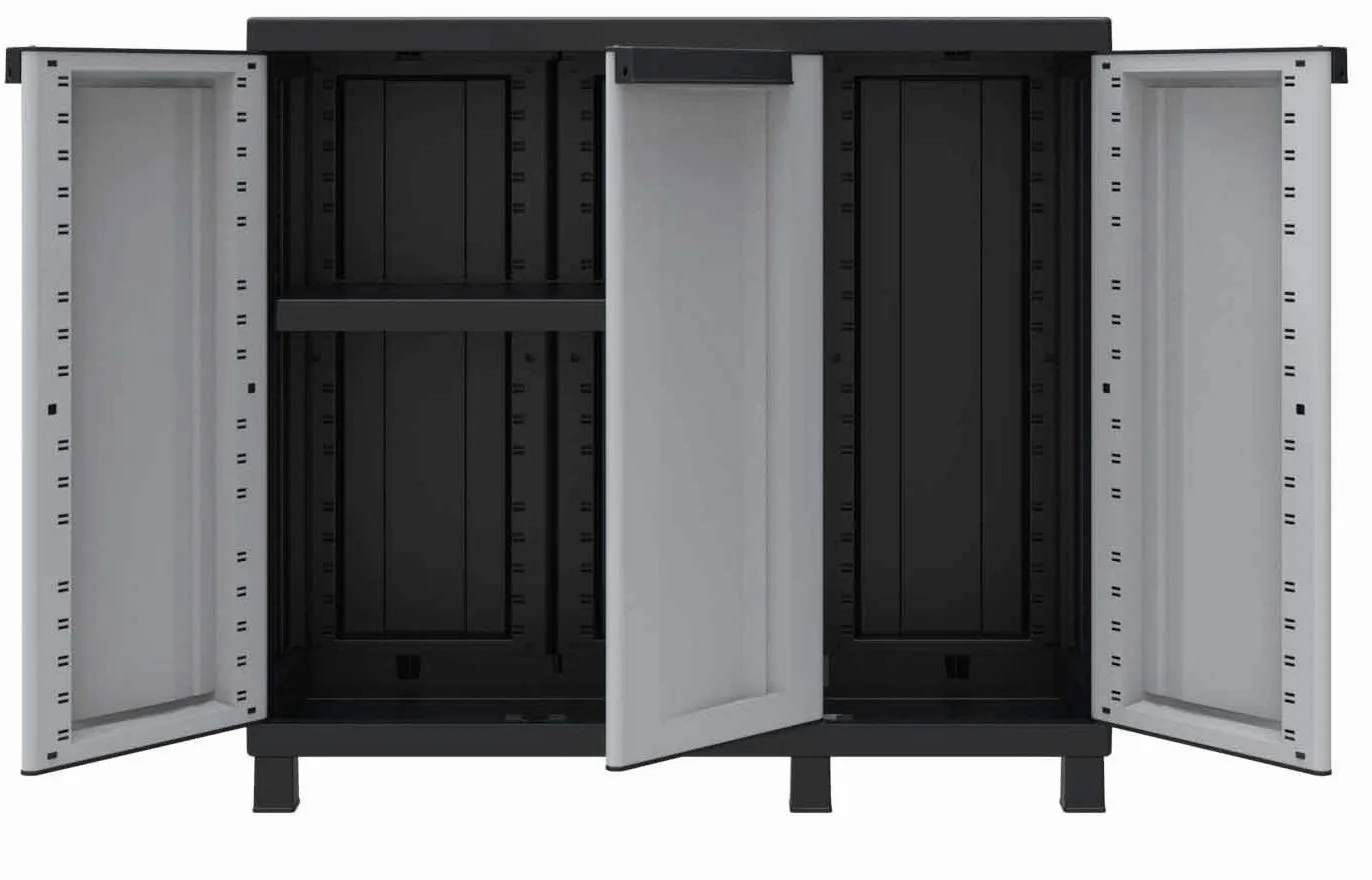 Terry, Twist Black 102b, 3-drzwiowa wielofunkcyjna szafka z 2 oddzielnymi przegródkami - 102 x 39 x 91,5 cm
