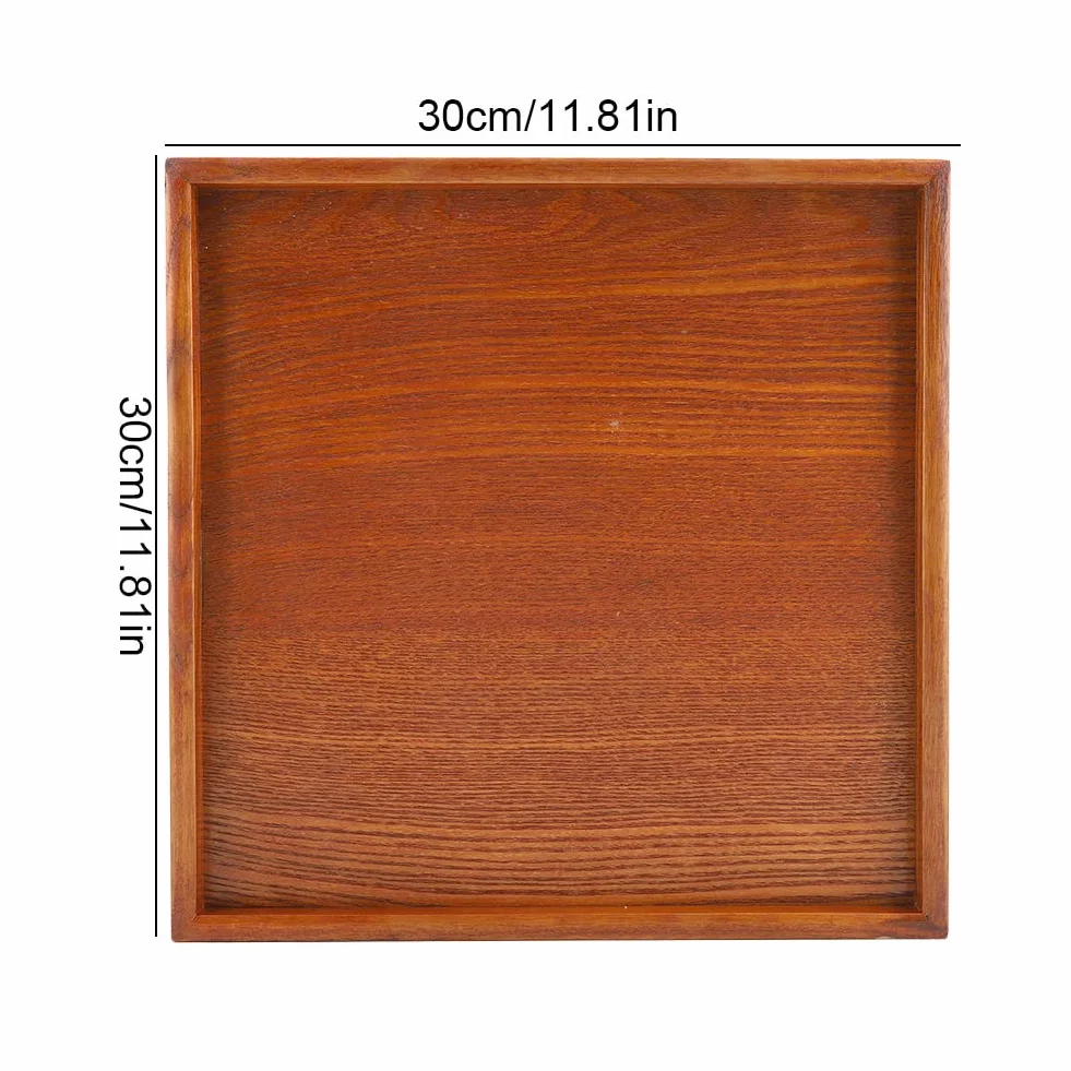 Kwadratowa taca z litego drewna 30x30 cm do serwowania kawy i herbaty
