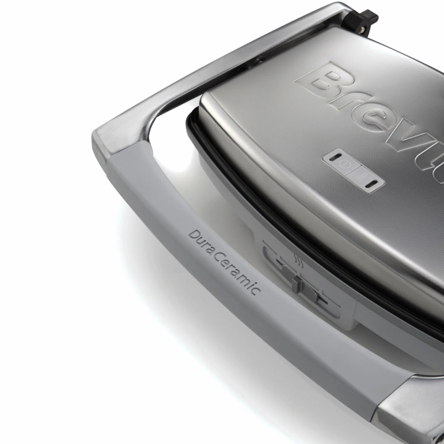 Breville opiekacz DuraCeramic VST071X, na 3 kanapki, srebrny, opiekacz do panini [Klasa energetyczna A]