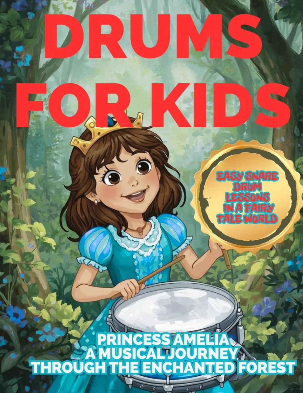 DRUMS FOR KIDS - Princess Amelia a musical journey through the enchanted forest: Easy Snare Drum Lessons in a Fairy Tale World