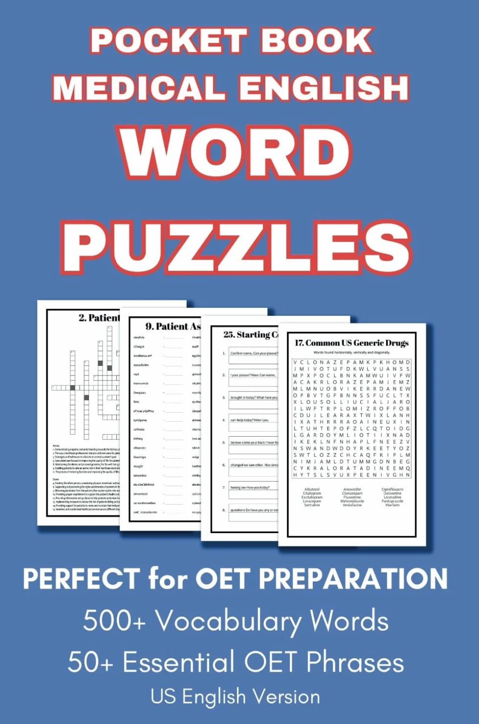 Pocket Book of Medical English Word Puzzles: Perfect for OET preparation, advanced vocabulary builder for doctors and nurses