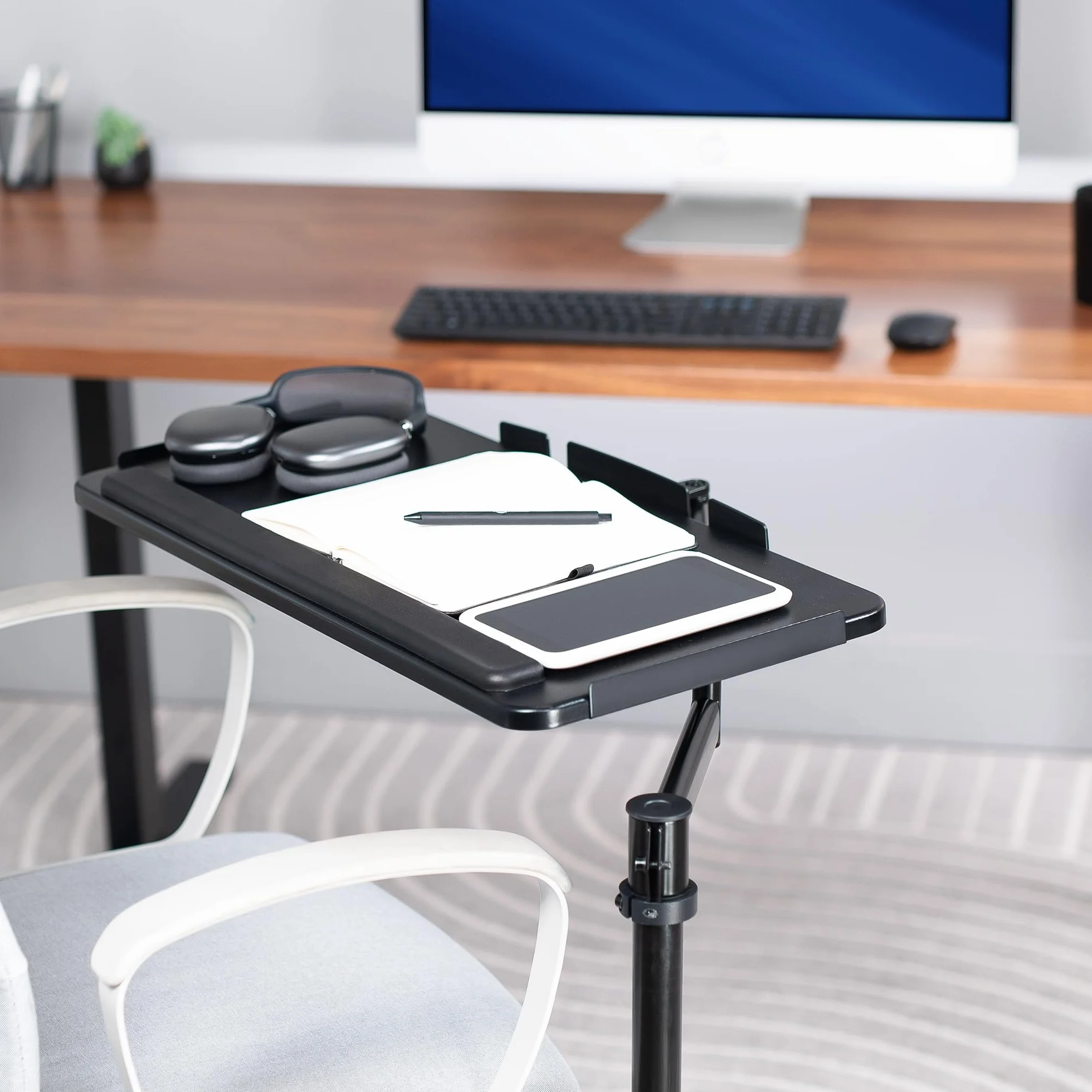 VIVO Krzesło biurowe montowane 26 x 12 cali Keyboard and Mouse Tray, Ergonomic Tilt, Full Motion 360 stopni, czarna, MOUNT-KB18CP