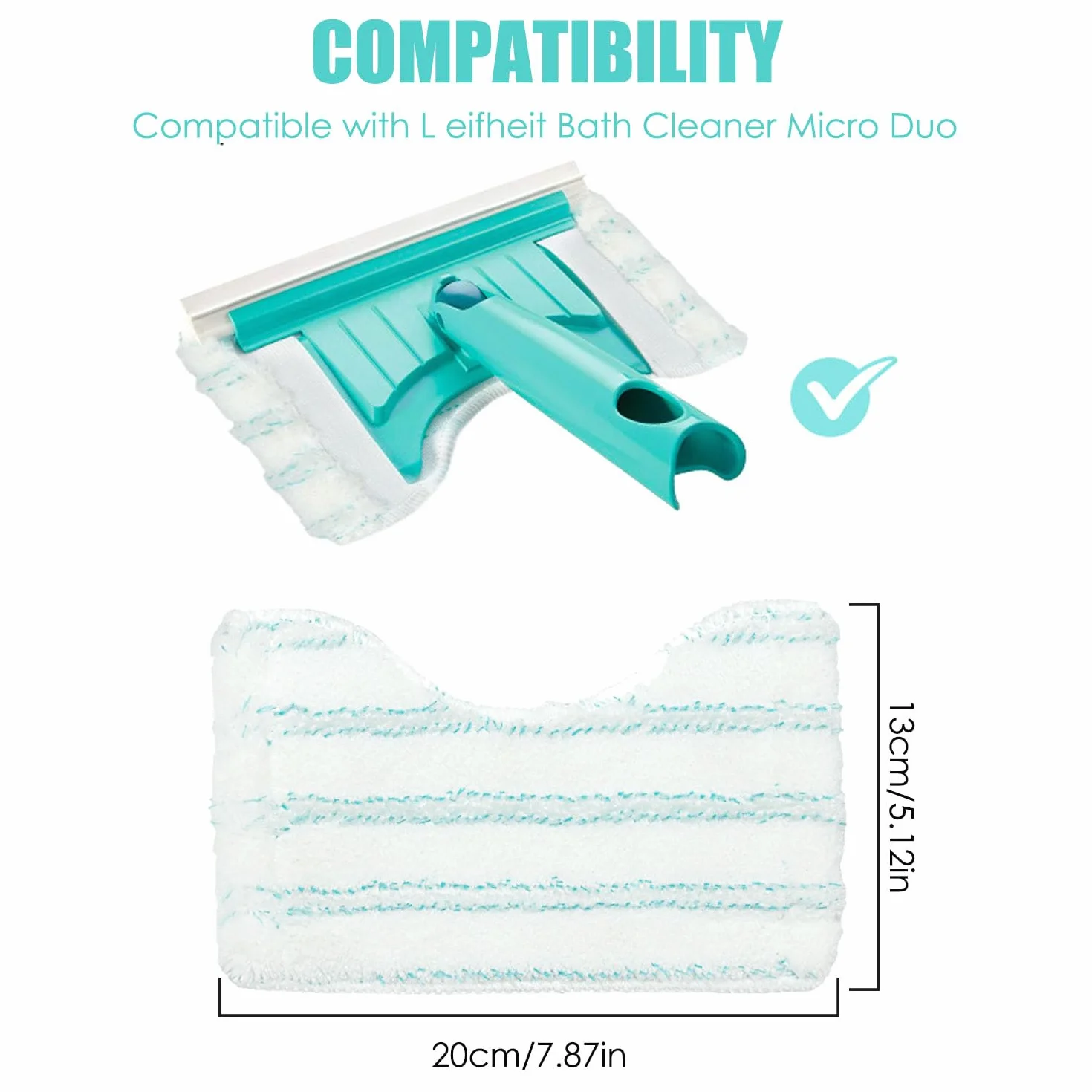 Zestaw Micro Duo Telescope z mikrofibry 6 sztuk wymiennych poszewek do czyszczenia płytek mop do wanny