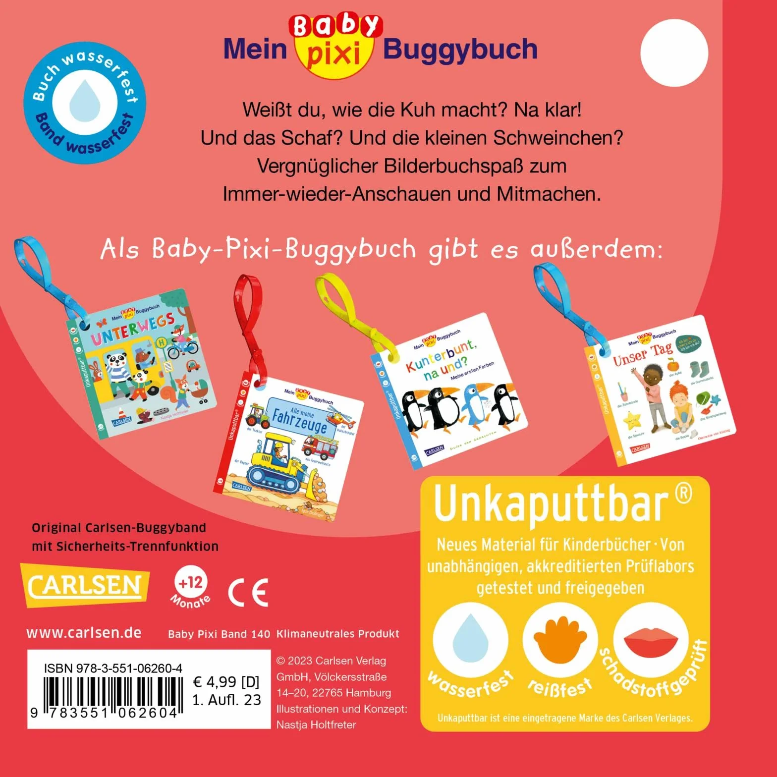 Baby Pixi 140 Mein Baby-Pixi-Buggybuch: Oink, Mäh, Muh! wasserfest schadstoffgeprüft reißfest